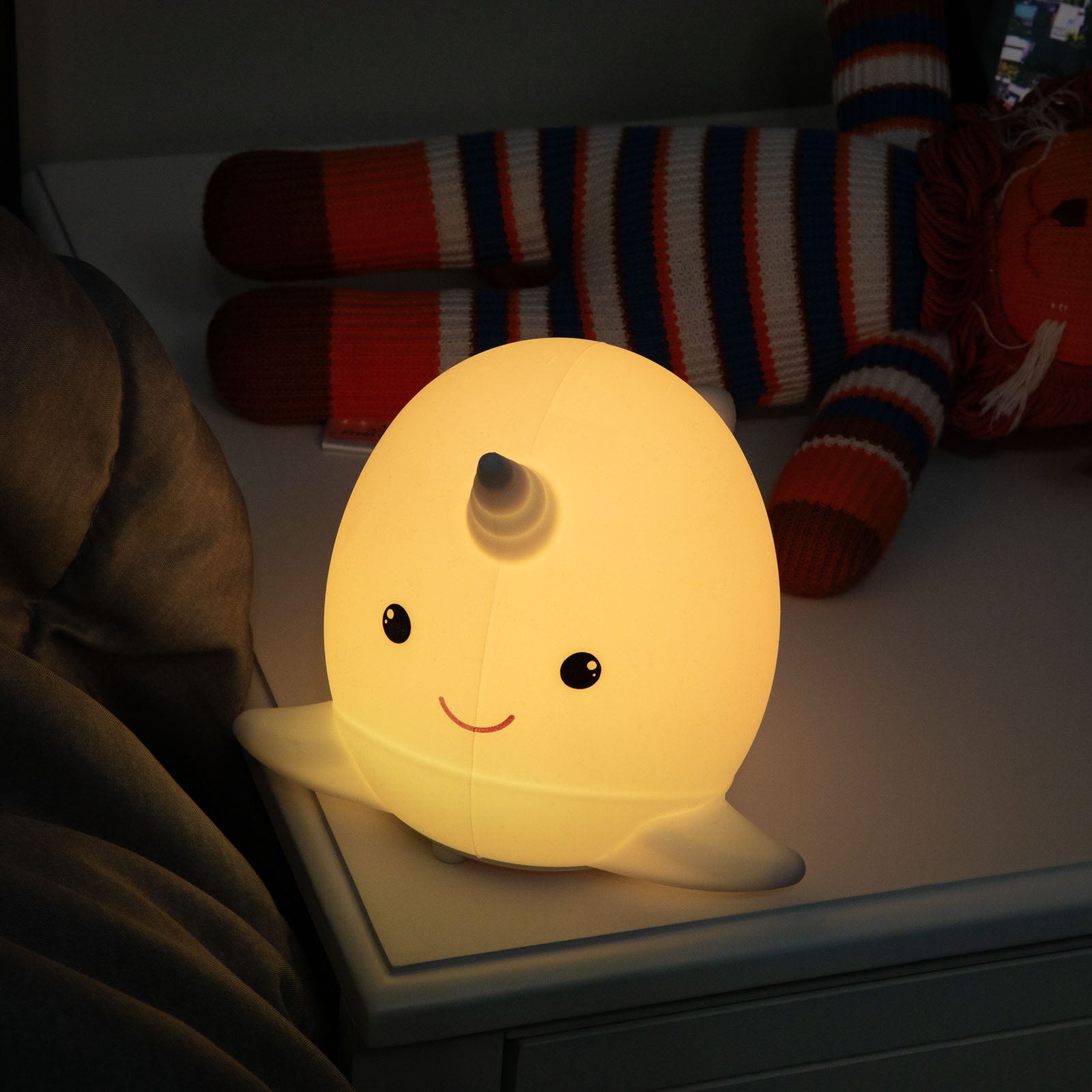 LitezAll Narwhal Squishable Color Changing Silicone Lantern - LitezAll