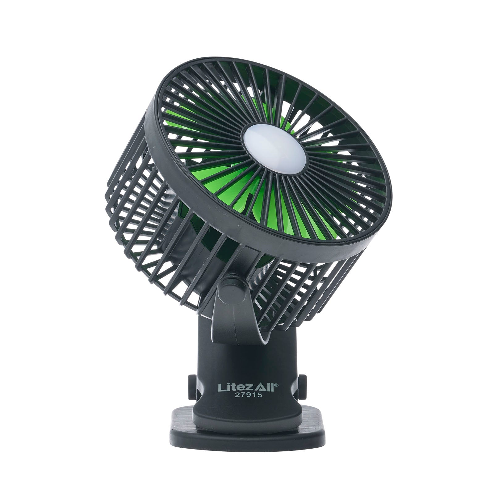 LitezAll Rechargeable Clip On Fan with Light