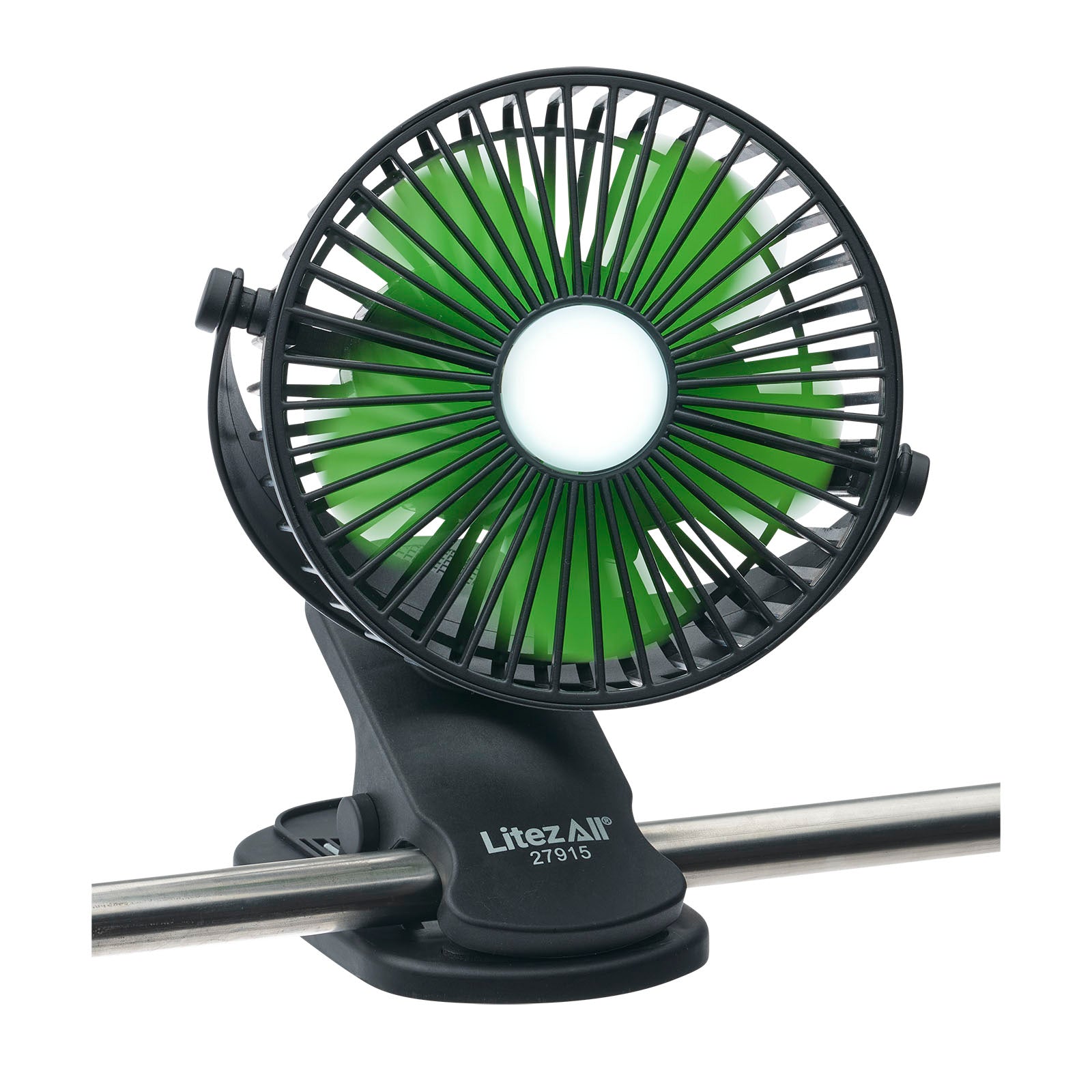 LitezAll Rechargeable Clip On Fan with Light - LitezAll