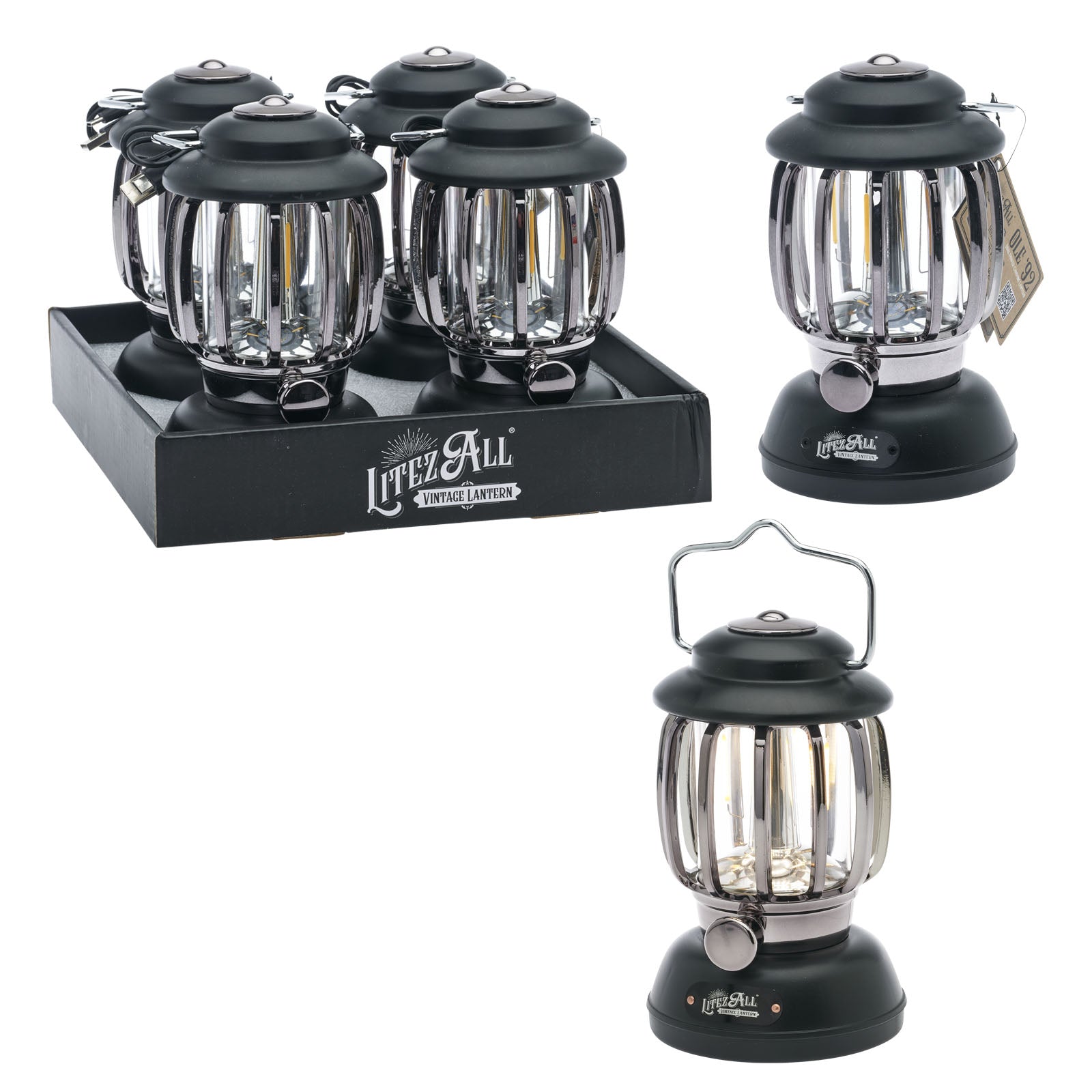 LitezAll Rechargeable and Battery Powered Camping Lantern with