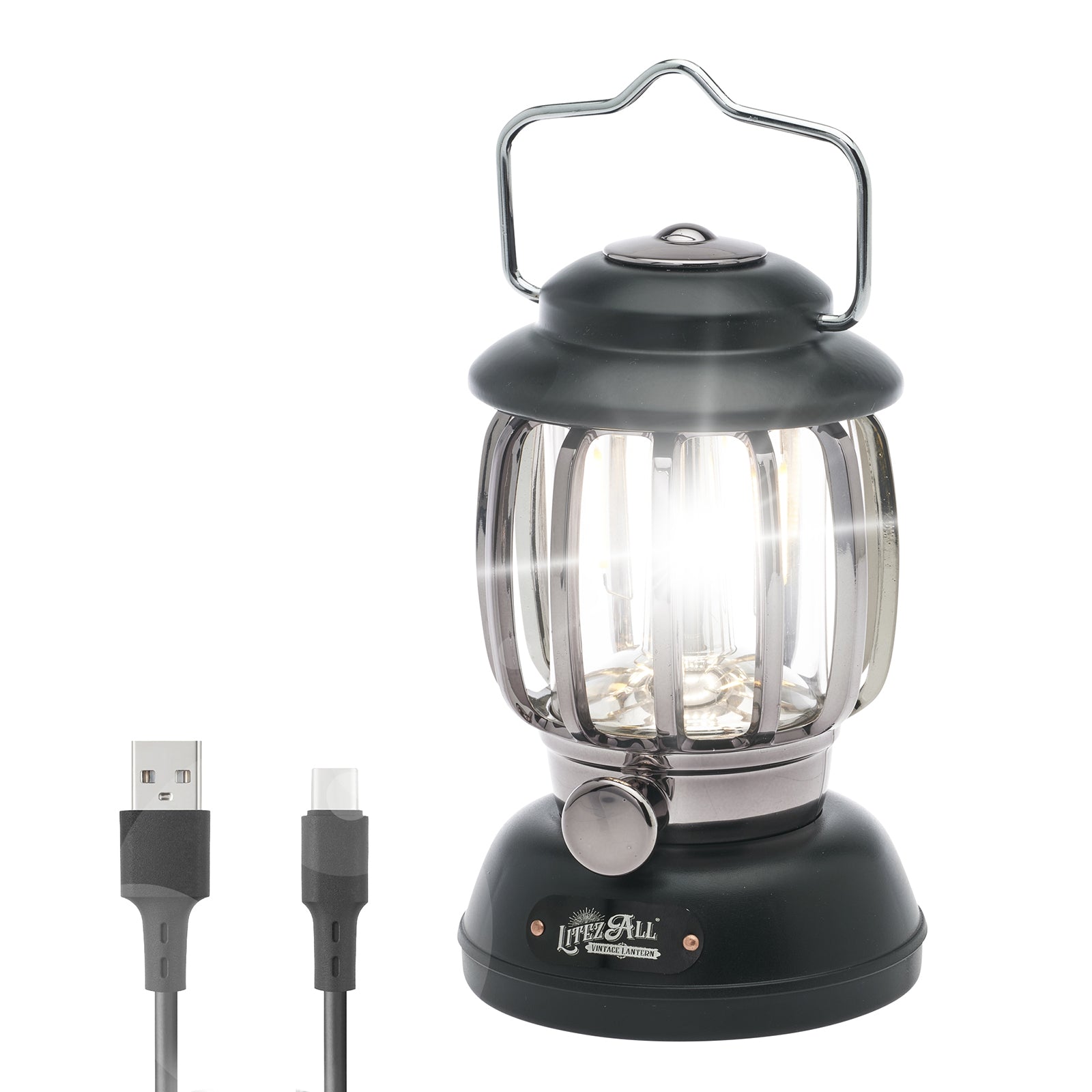 LitezAll Rechargeable and Battery Powered Camping Lantern with