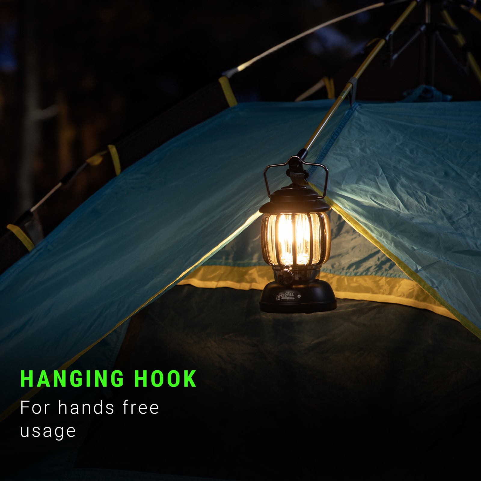 LitezAll Rechargeable and Battery Powered Camping Lantern with