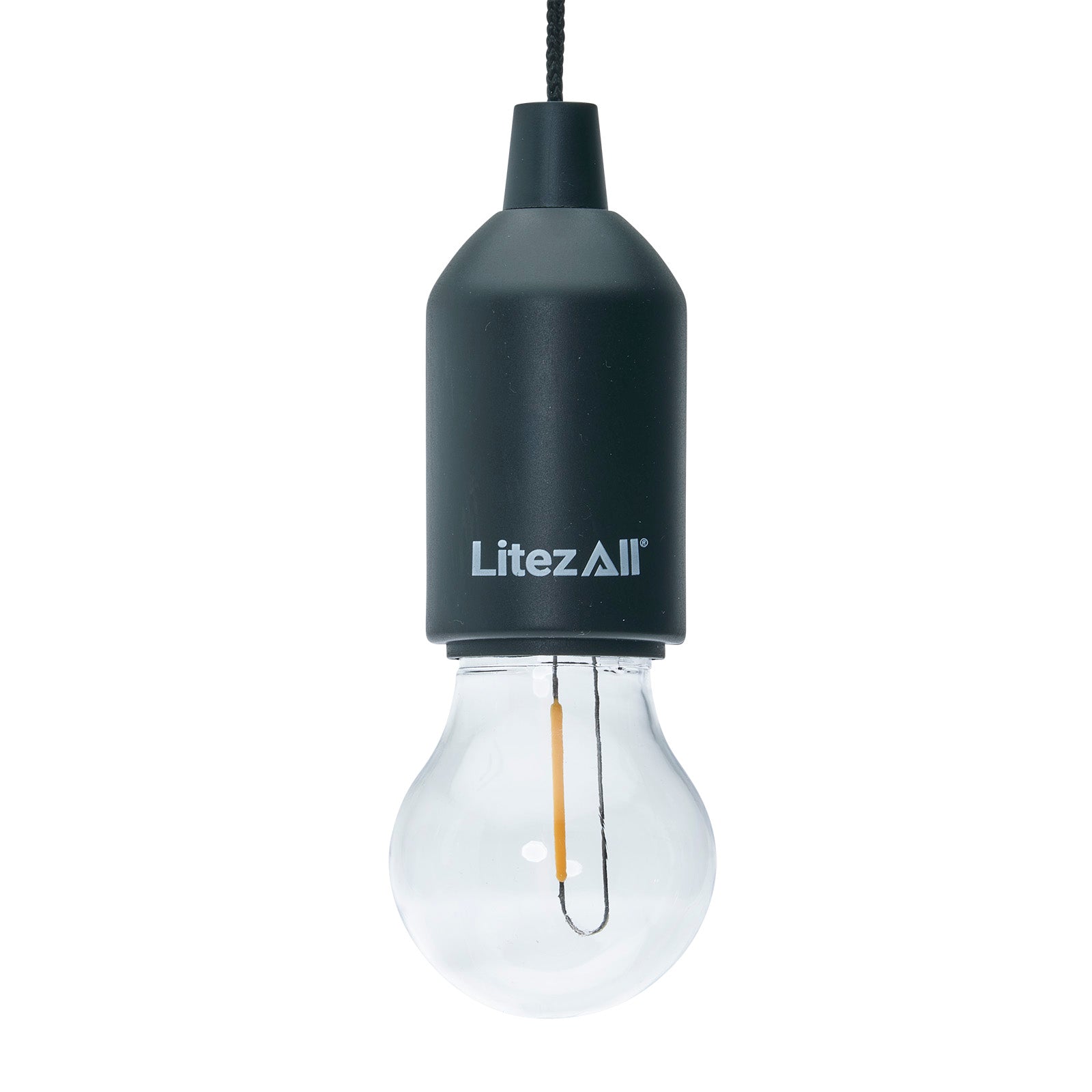 LitezAll Pull String Warm White Battery Powered Bulb 3 Pack