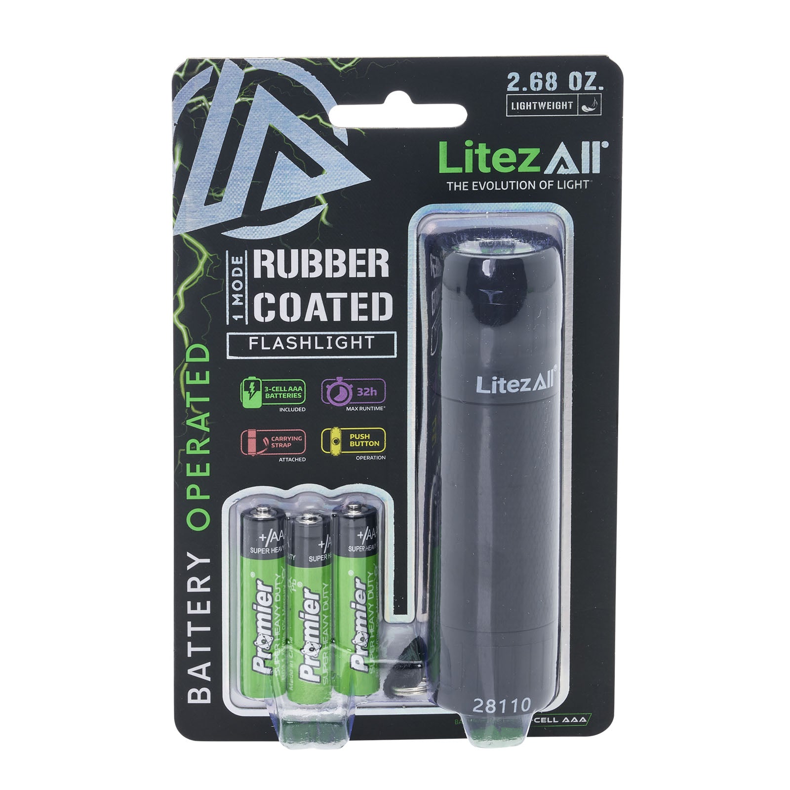 LitezAll Rubber Coated EDC Flashlight - LitezAll