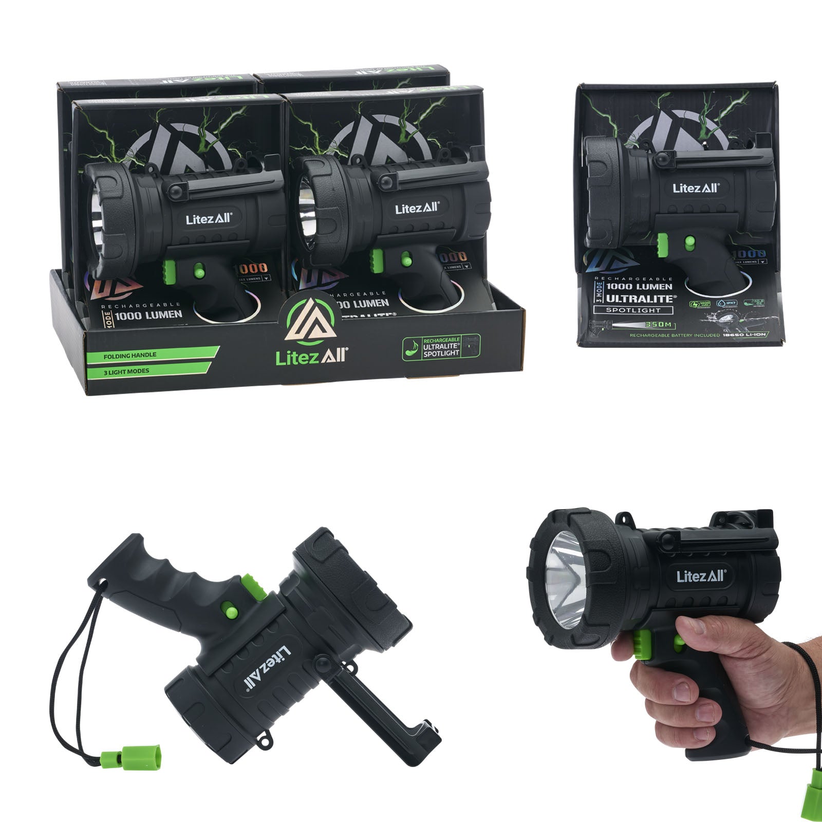 anlook rechargeable flashlight LitezAll ULTAC3 Rechargeable Ultralite Spotlight