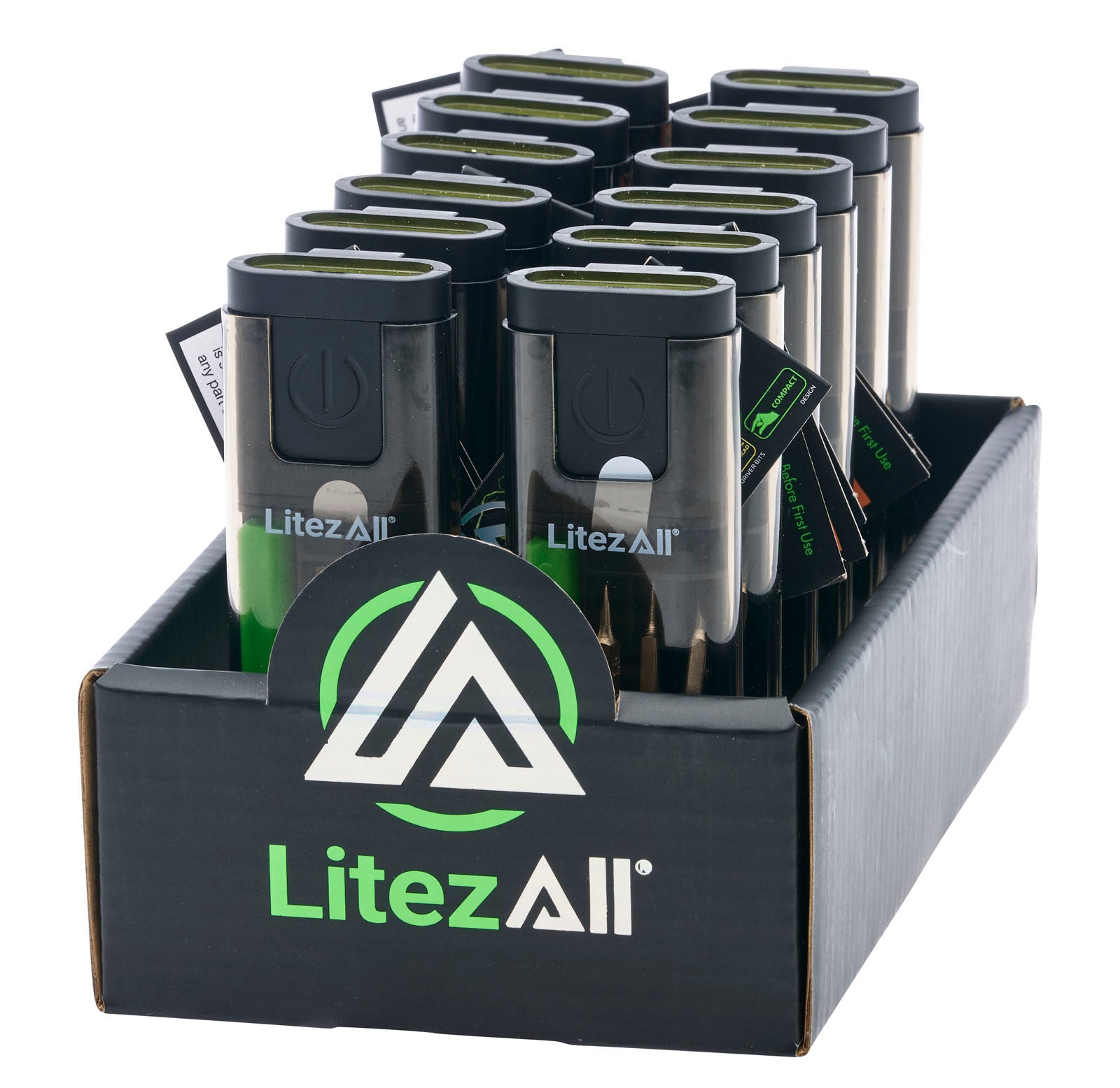 LitezAll Compact Screwdriver Set with Integrated Flashlight