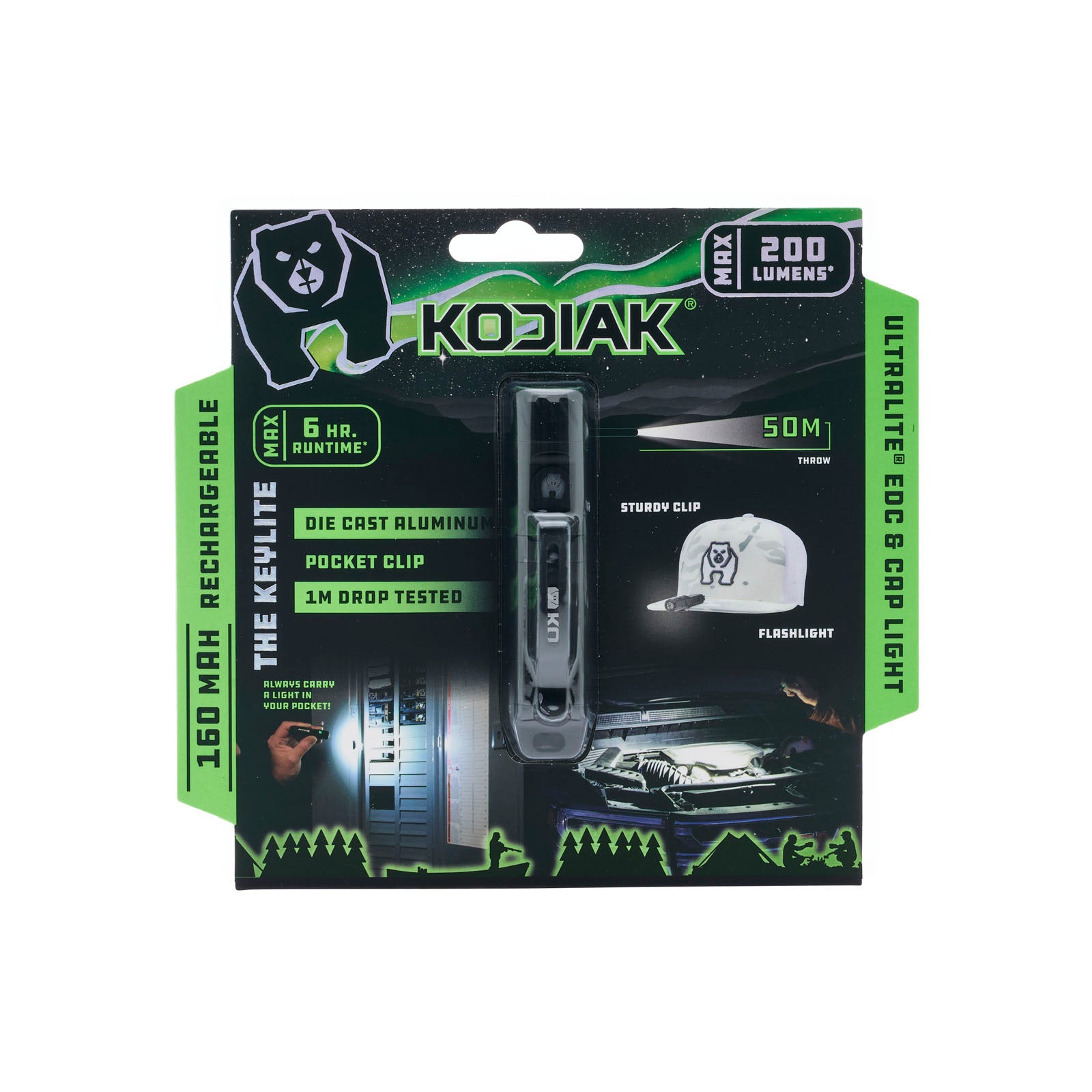 Kodiak® Keychain Flashlight with Clip