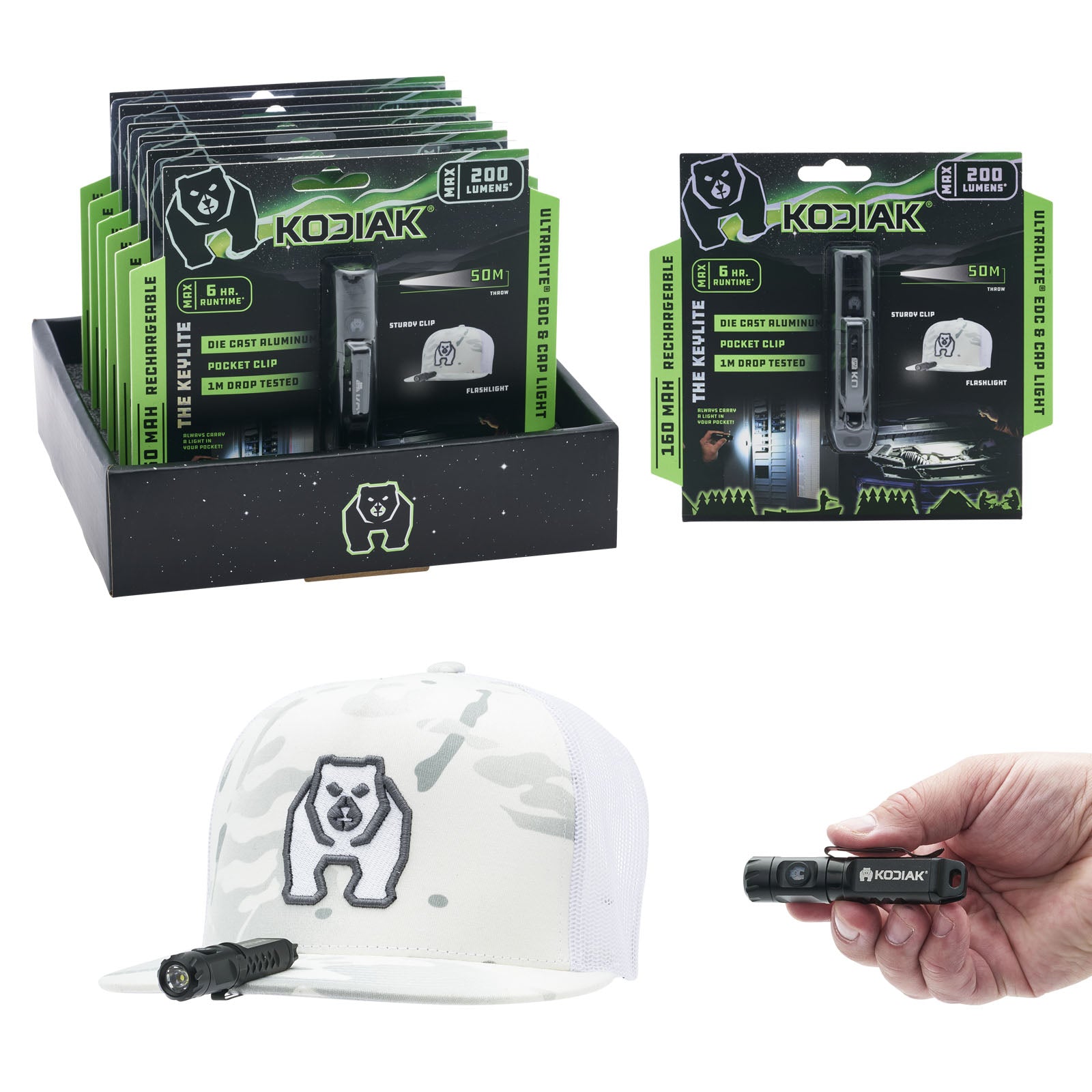 Kodiak® Keychain Flashlight with Clip - LitezAll