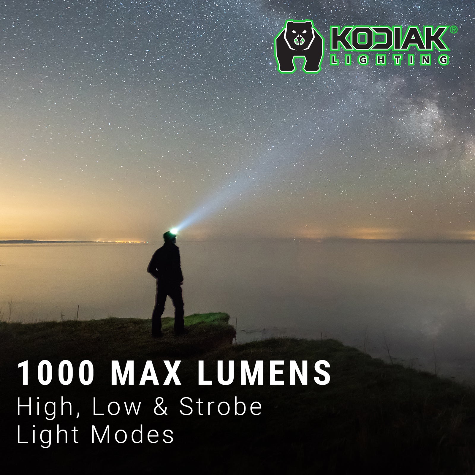 Kodiak® 1000 Lumen Nearly 1/2 Mile Beam Rechargeable Headlamp