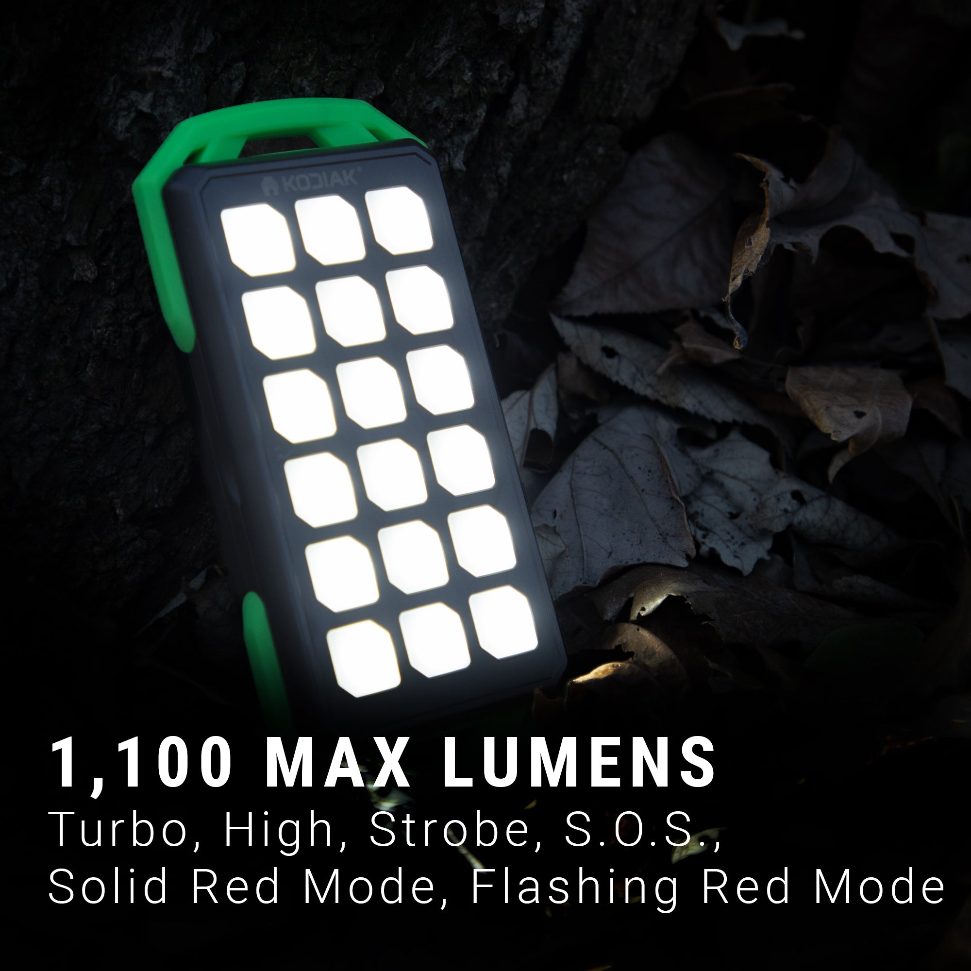 Kodiak® Klutch® 10000 mAh Power Bank with USB or Solar Charging and 1100 Lumen Work Light
