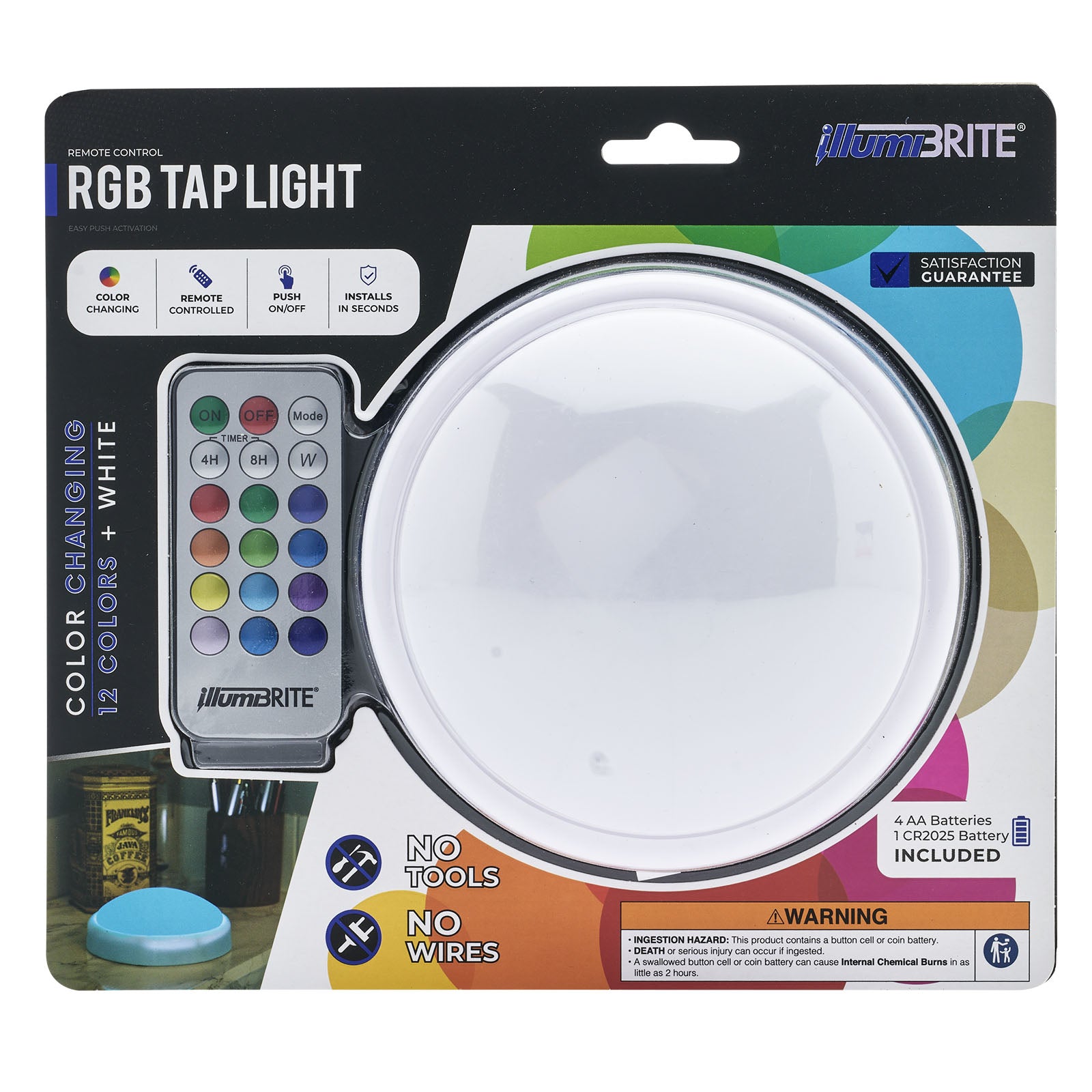 Illumibrite Color Selectable Tap Light with Remote Control