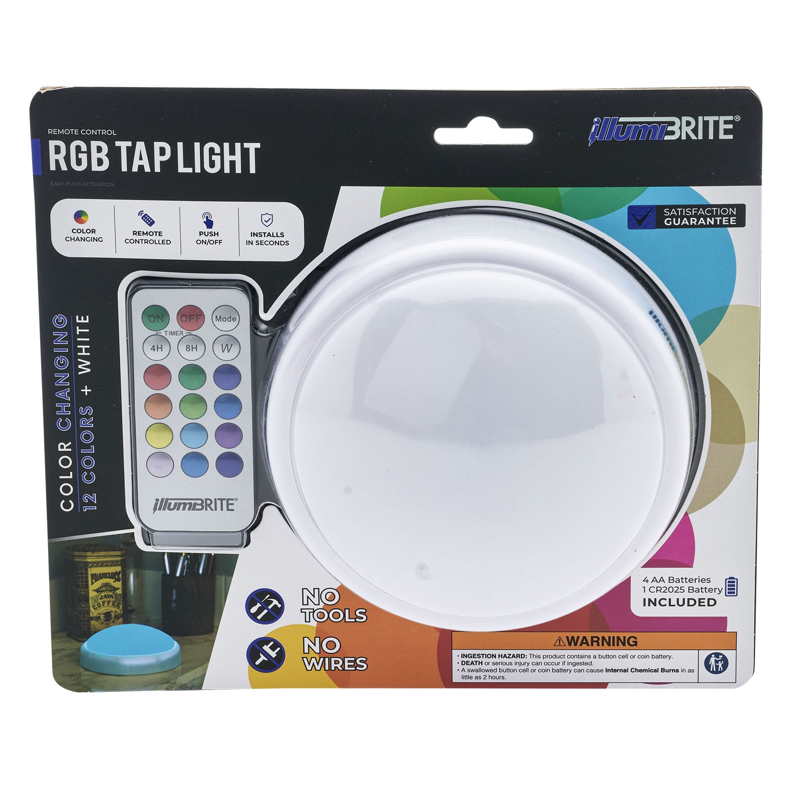 Illumibrite Color Selectable Tap Light with Remote Control