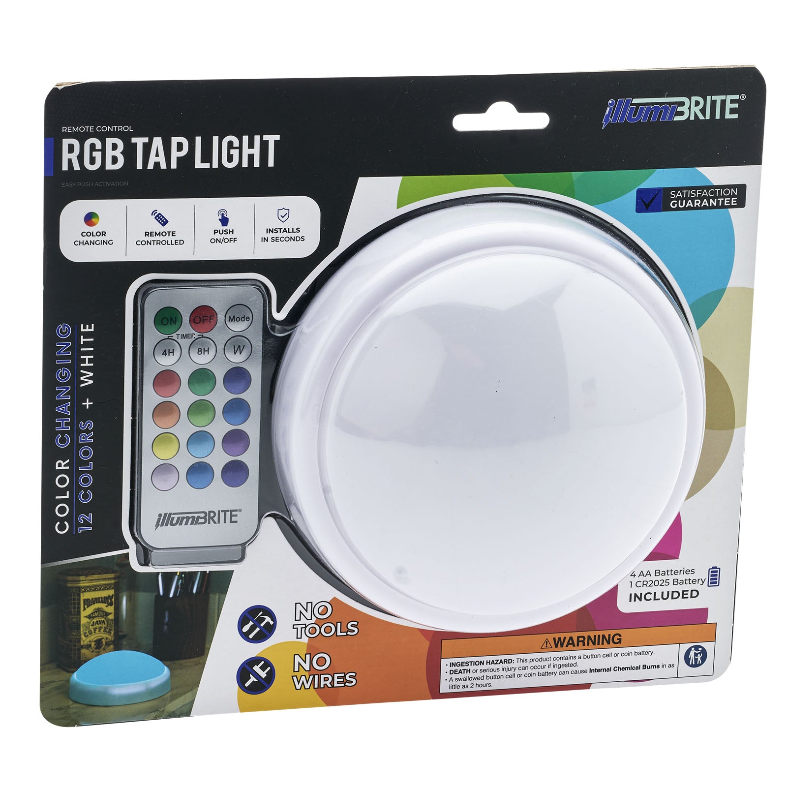 Illumibrite Color Selectable Tap Light with Remote Control