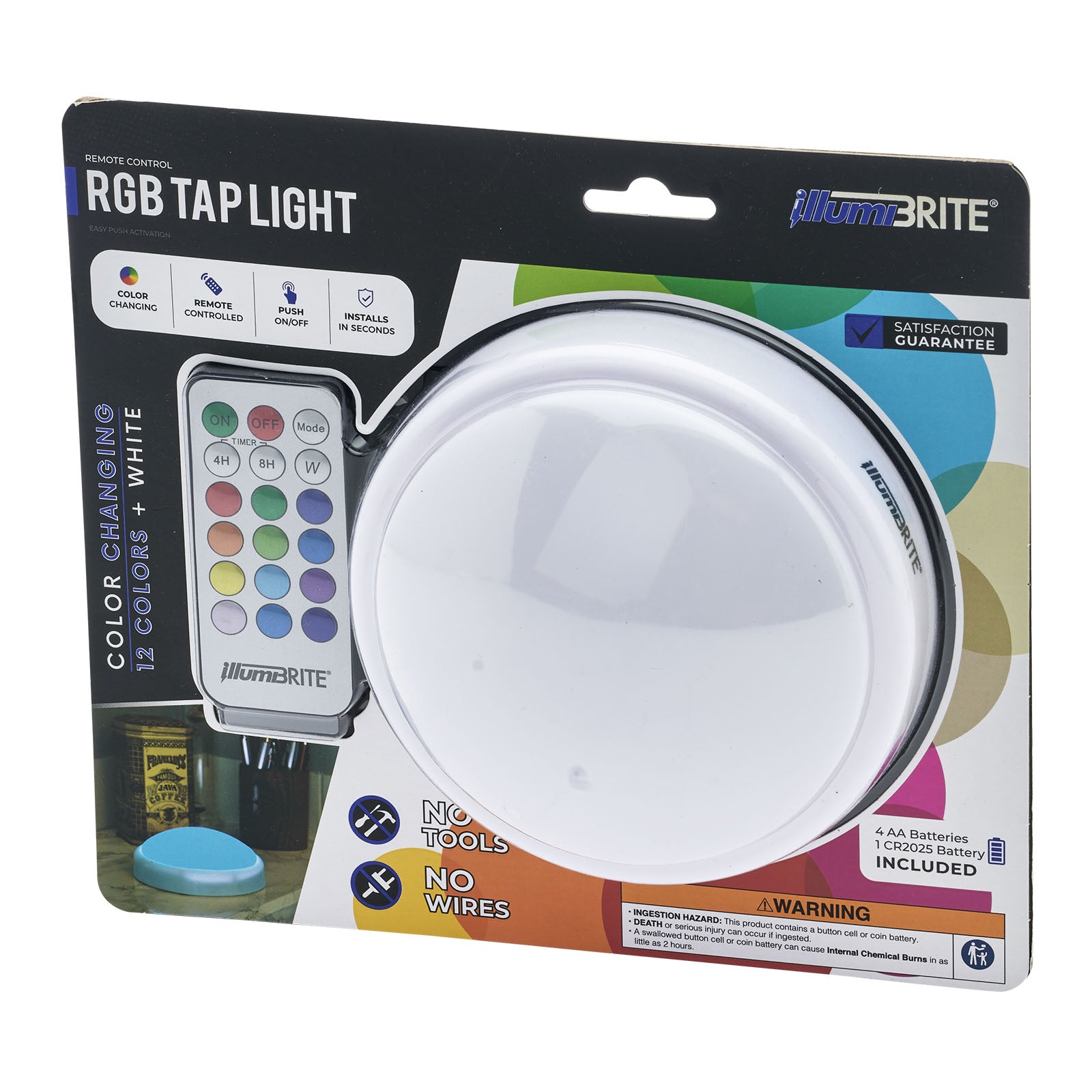 Illumibrite Color Selectable Tap Light with Remote Control