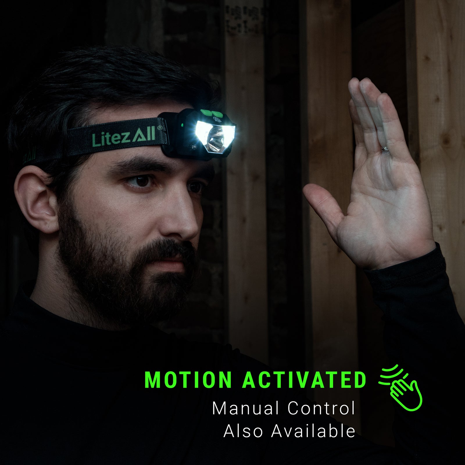LitezAll® Rechargeable SWYPE® Motion Activated Headlamp - LitezAll