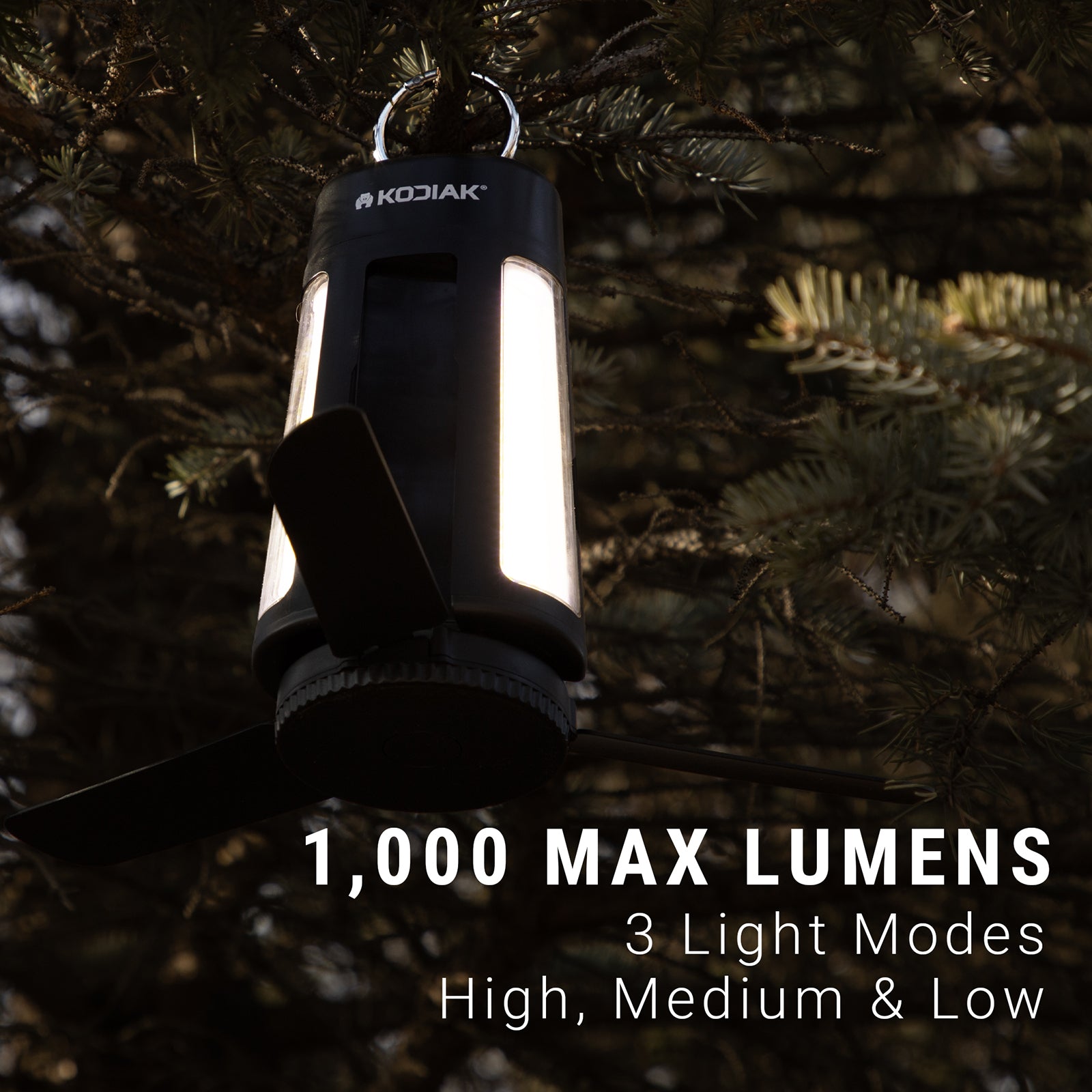 アライア　クラマタ　ライトネス　インクリエーション Kodiak® Klymate Rechargeable Combination Fan Lantern - LitezAll