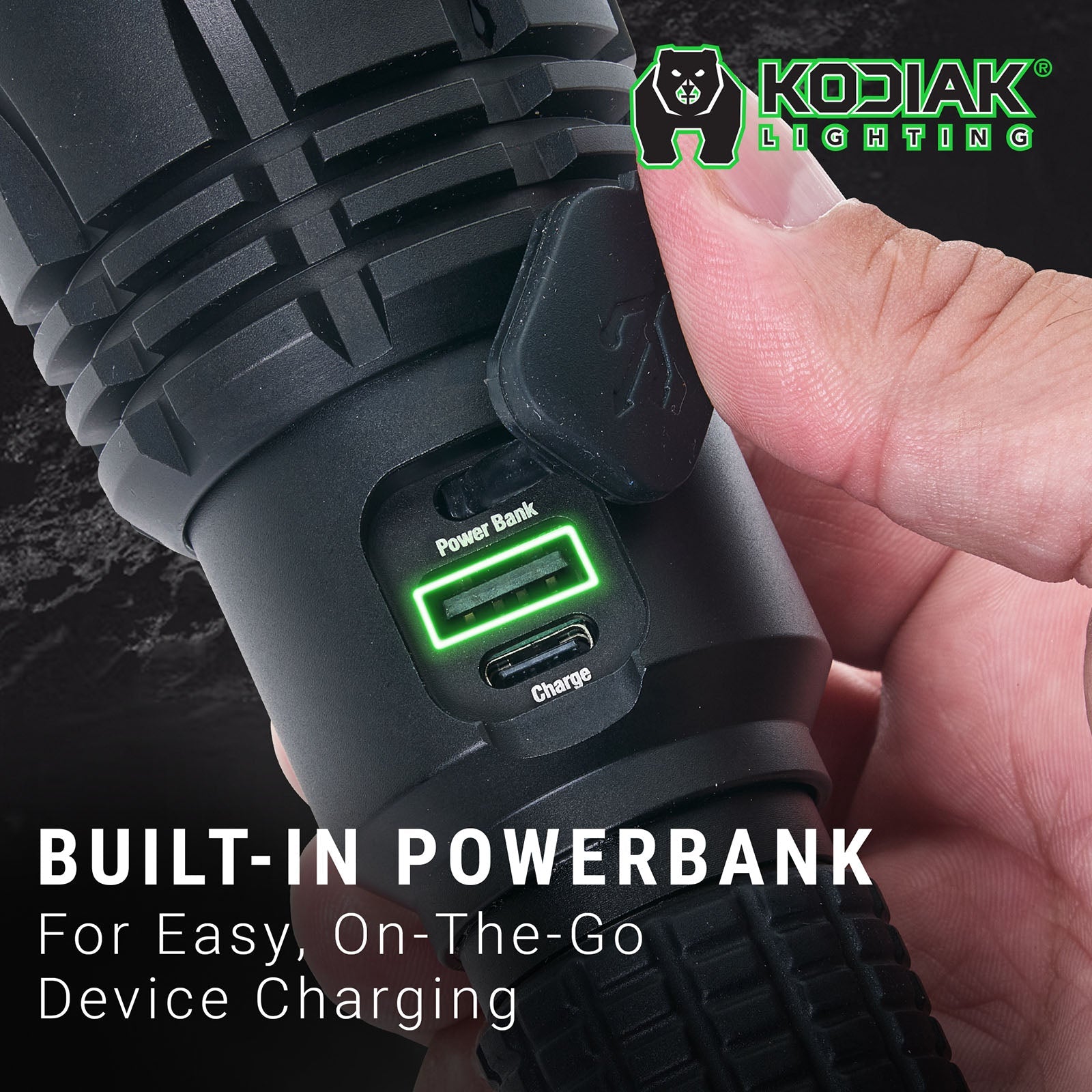 Kodiak® Krown Rechargeable 10000Lumen Tactical Flashlight with Power Bank - LitezAll - Tactical Flashlights - 7