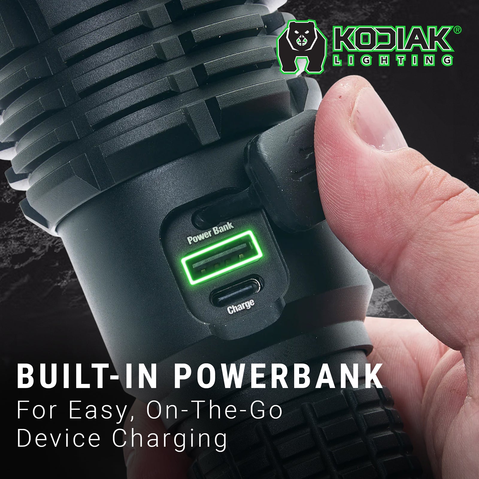 Kodiak® Krown Rechargeable 20000 Lumen Tactical Flashlight with Power Bank - LitezAll - Tactical Flashlights - 6