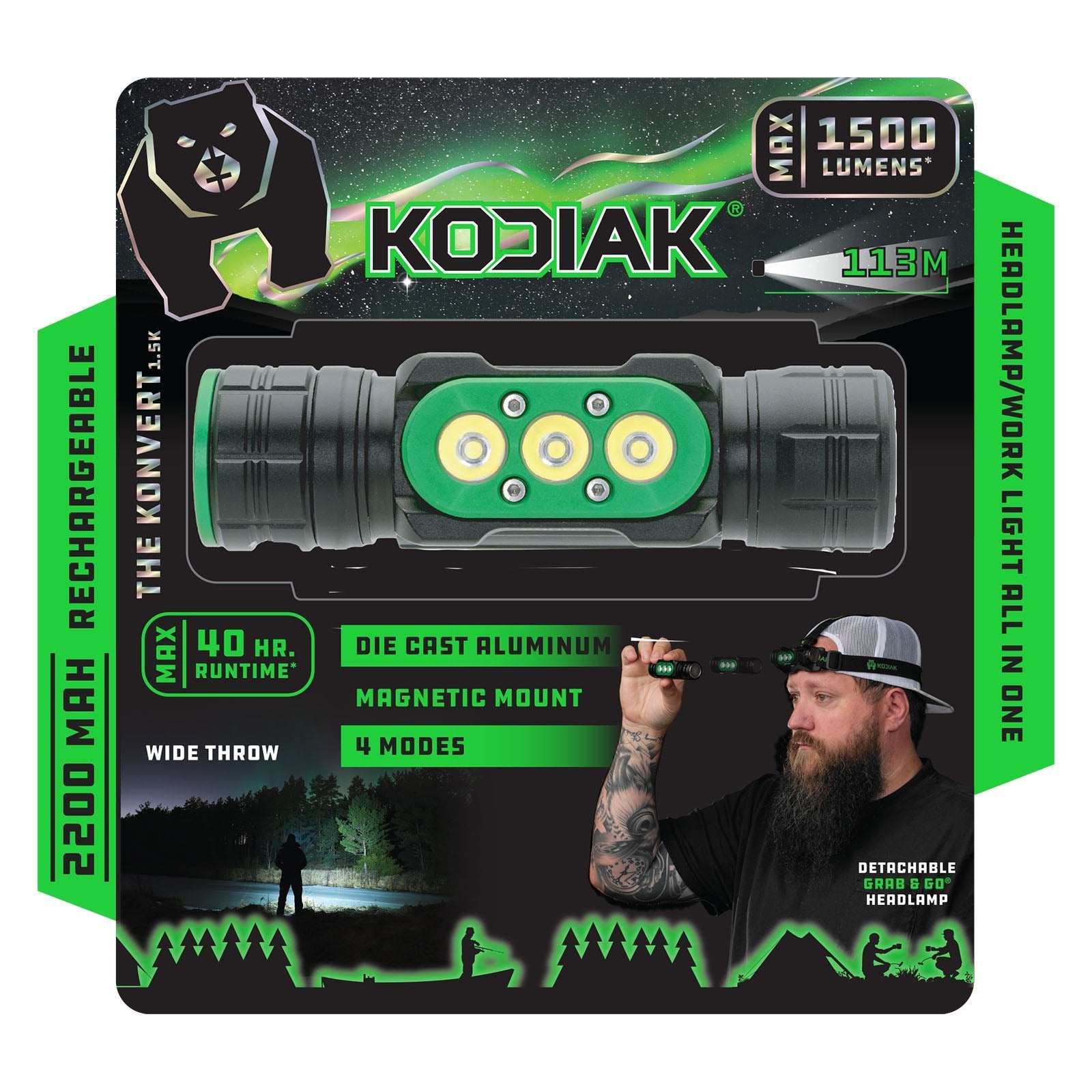 Kodiak 1500 Lumen Rechargeable Headlamp - LitezAll - Headlamps - 2