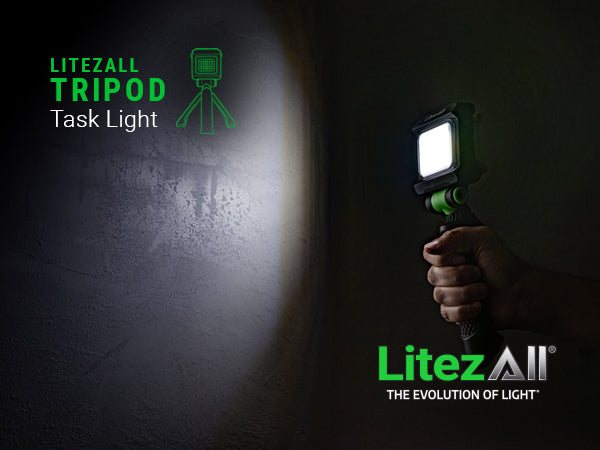 LitezAll® 1900 Lumen Rechargeable Tripod Work Light with UV Light