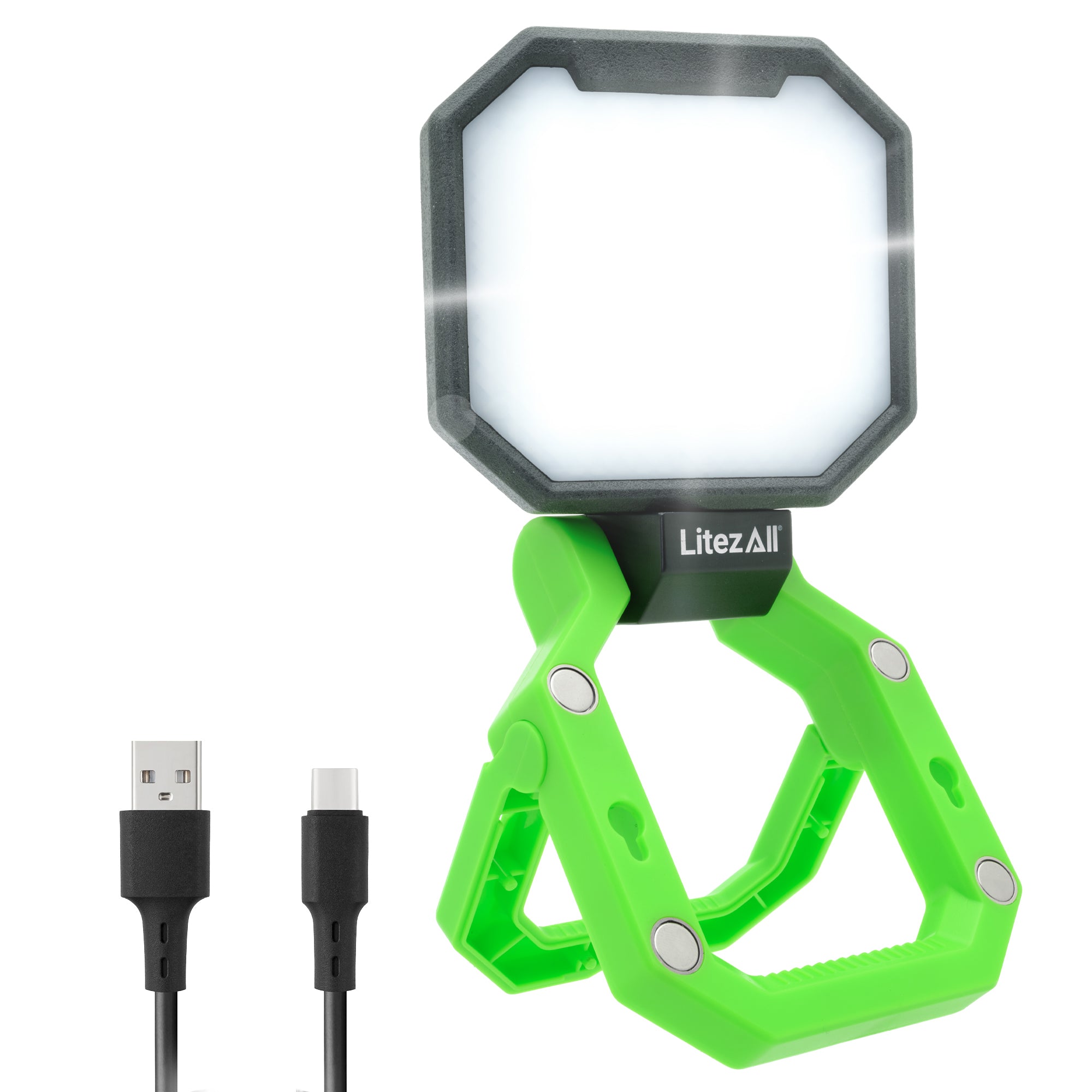 LitezAll® Rechargeable 2000 Lumen Folding Work Light with Power Bank