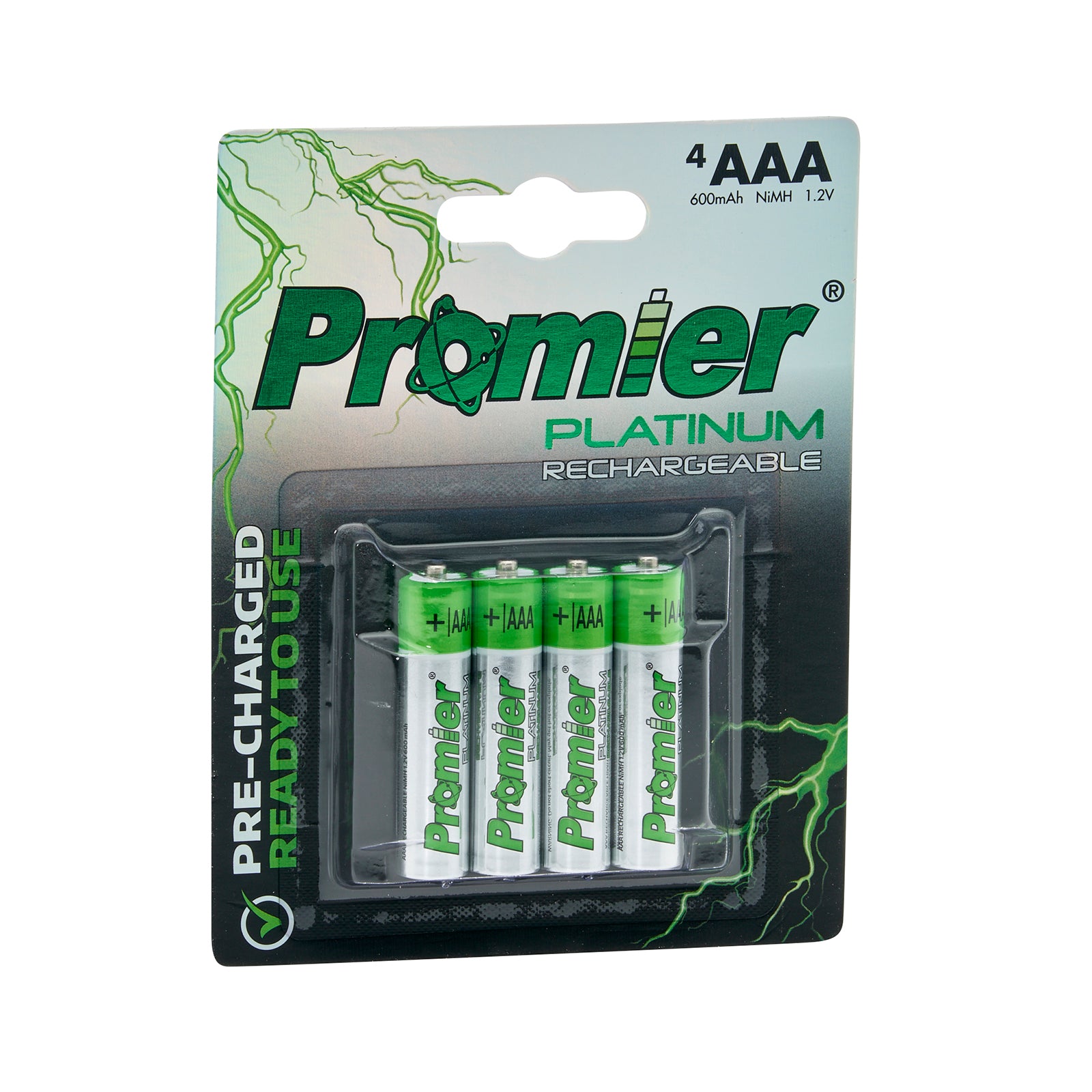 Promier Platinum AAA Rechargeable Ni-Mh Battery 4 Pack