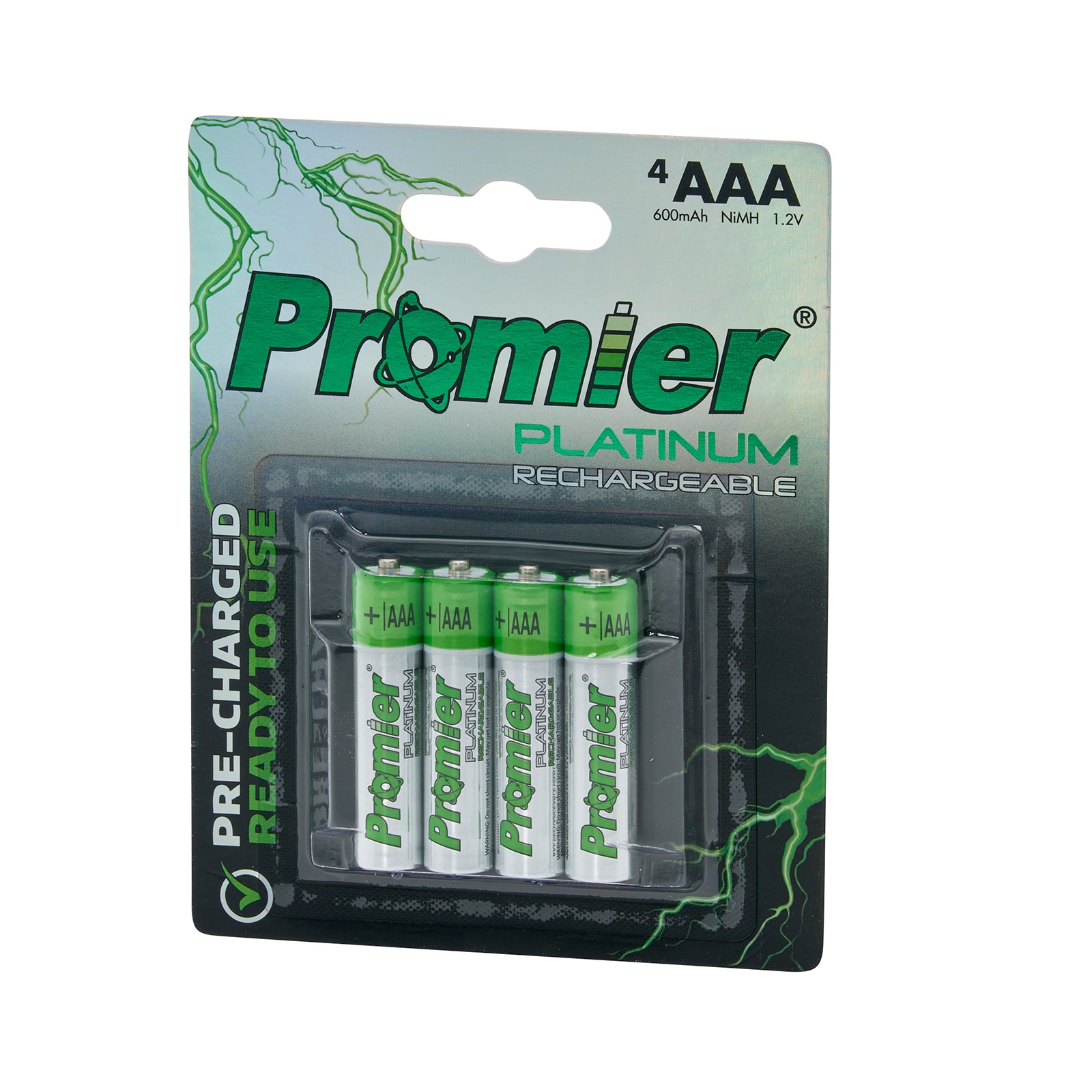 Promier Platinum AAA Rechargeable Ni-Mh Battery 4 Pack