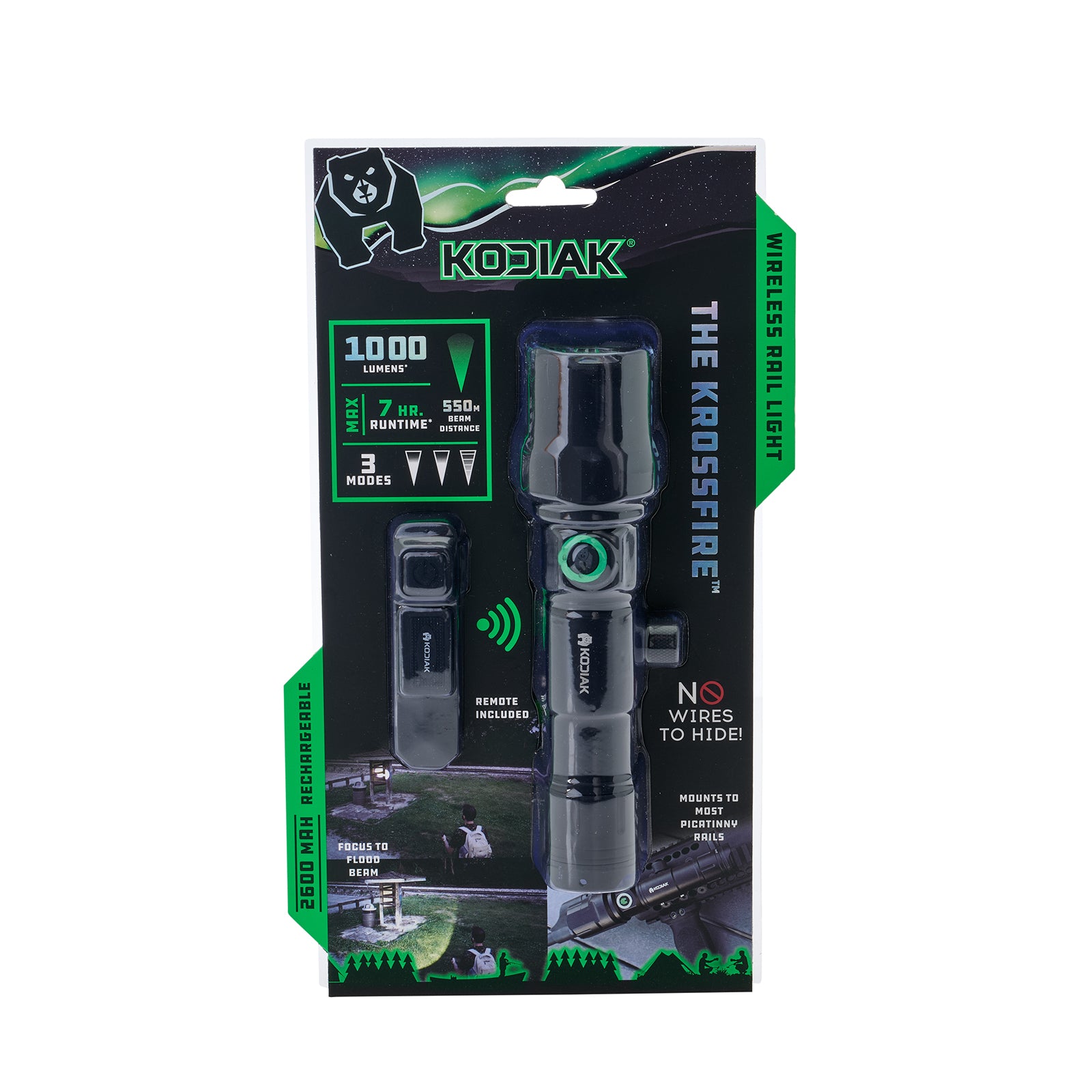 Kodiak® Krossfire® Rechargeable 1000 Lumen Tactical Flashlight with Remote - LitezAll - Tactical Flashlights - 24