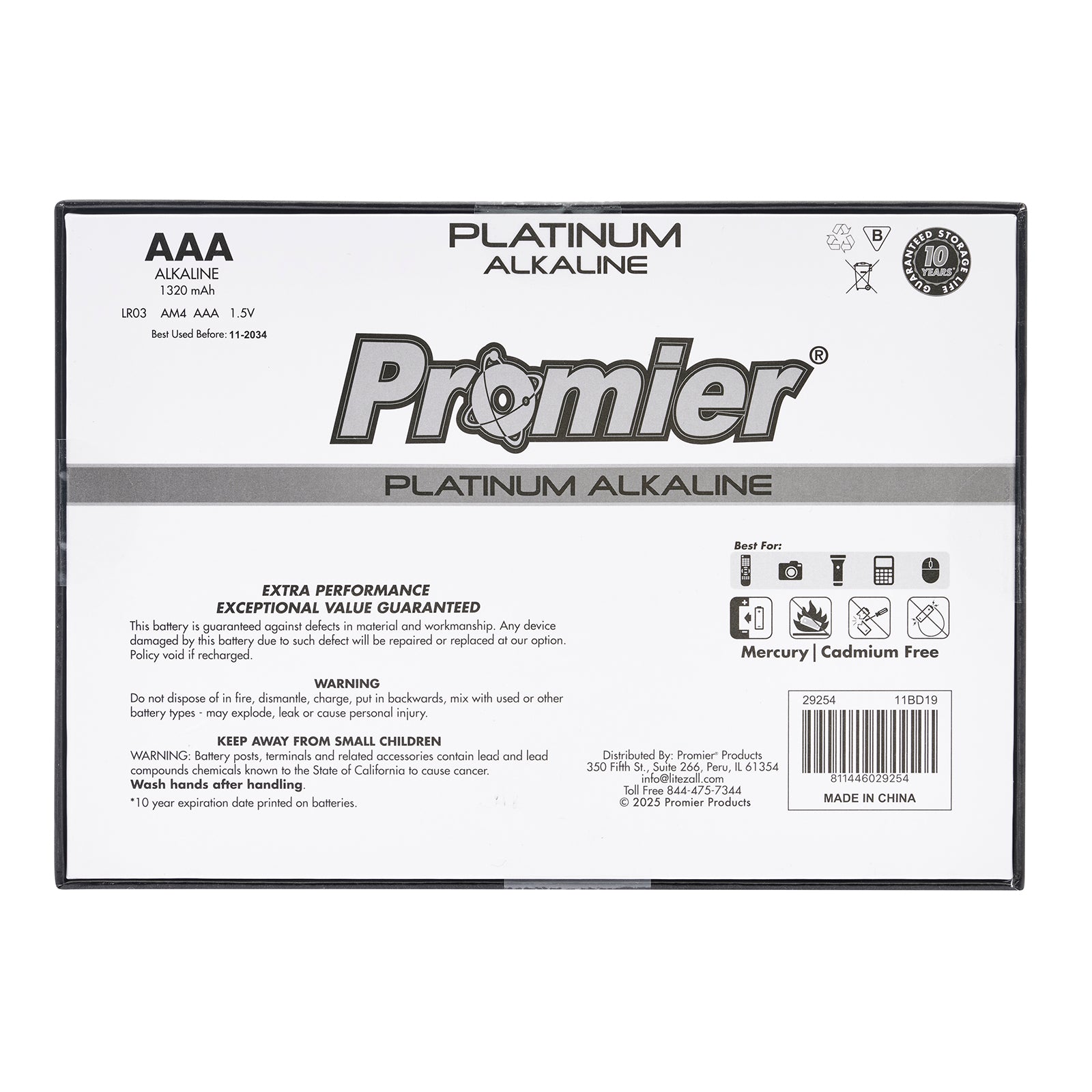 Promier® AAA Platinum Alkaline Battery 96 Pack - LitezAll - Alkaline Batteries - 13