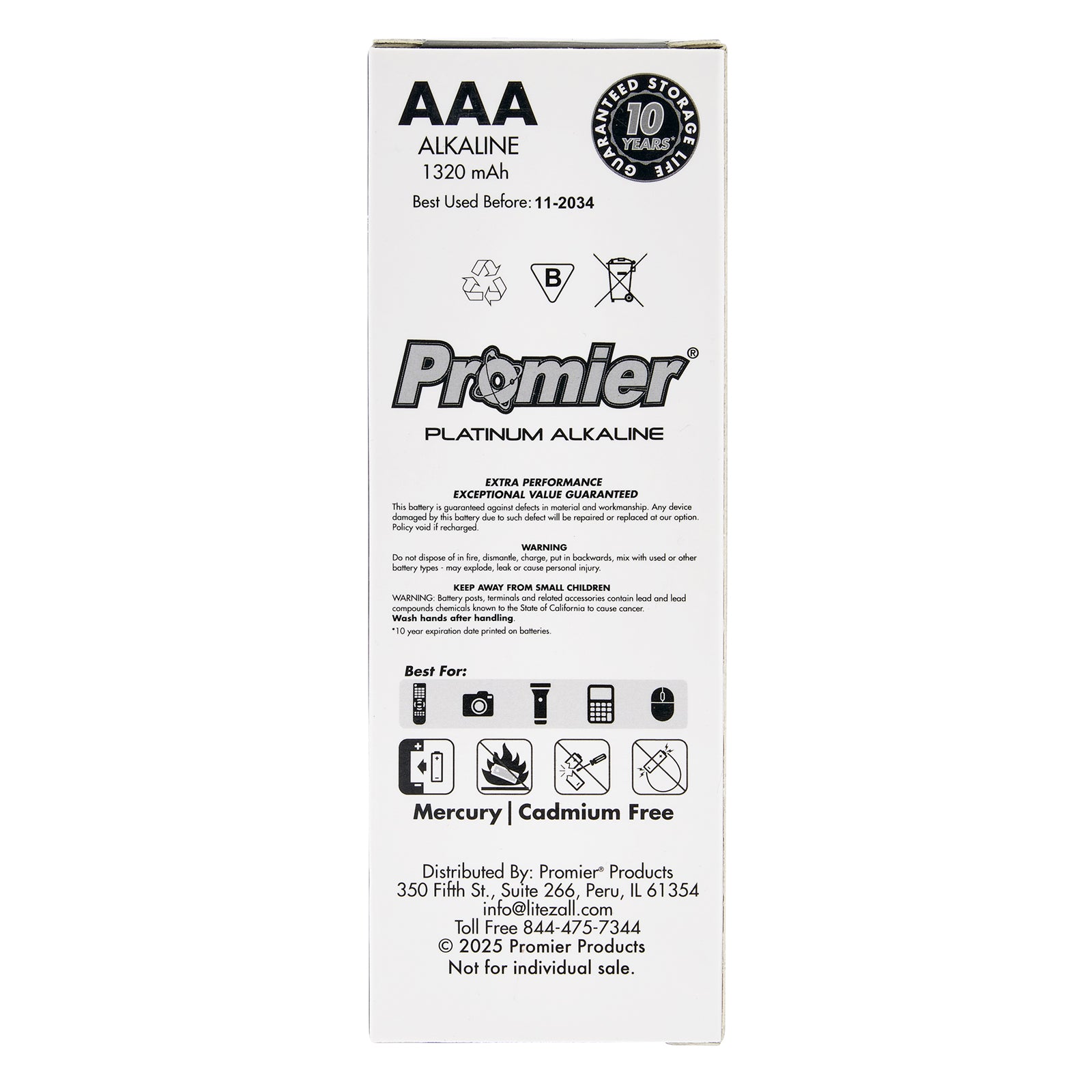 Promier® AAA Platinum Alkaline Battery 96 Pack - LitezAll - Alkaline Batteries - 6