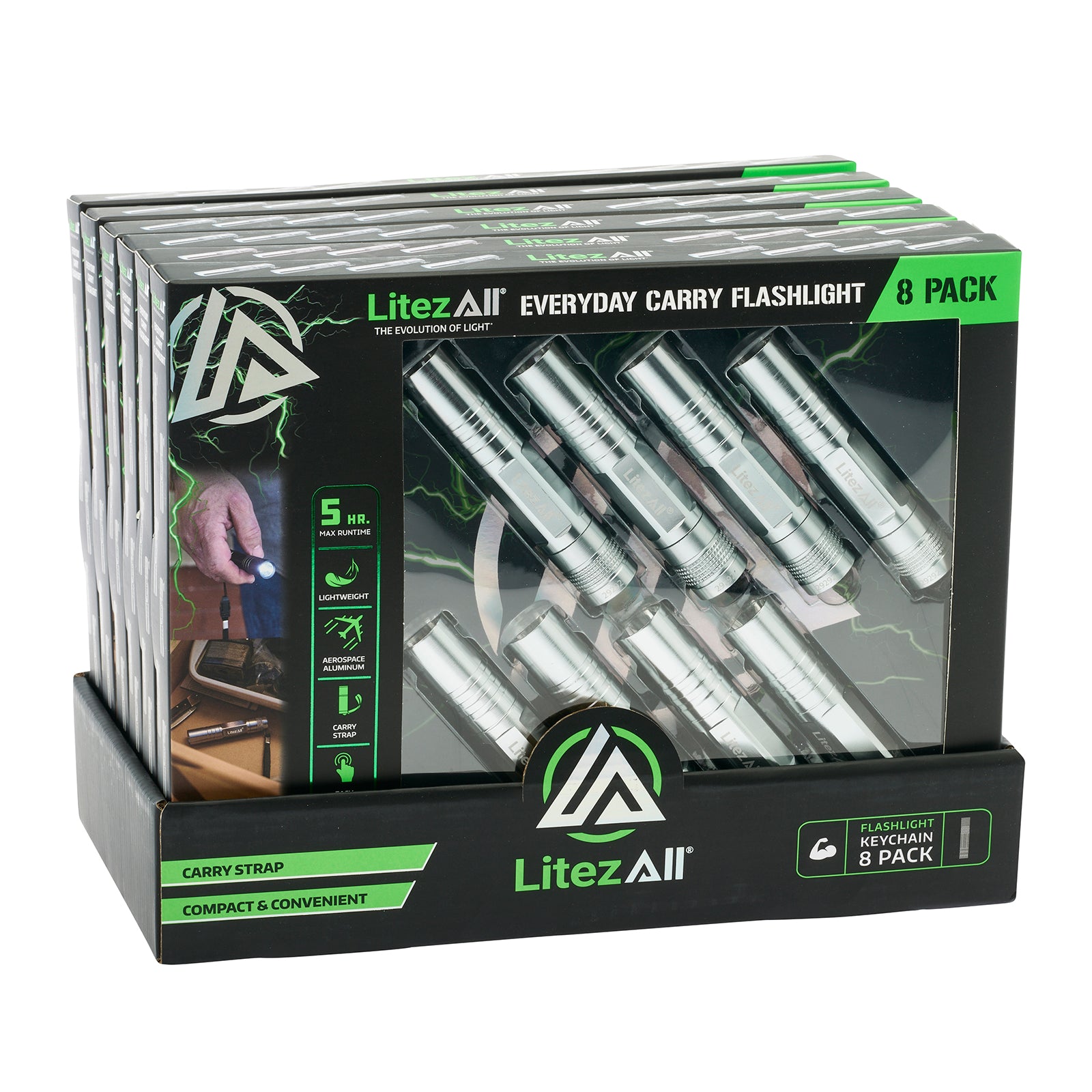 LitezAll® Keychain Flashlight 8-Pack Gift Box - LitezAll