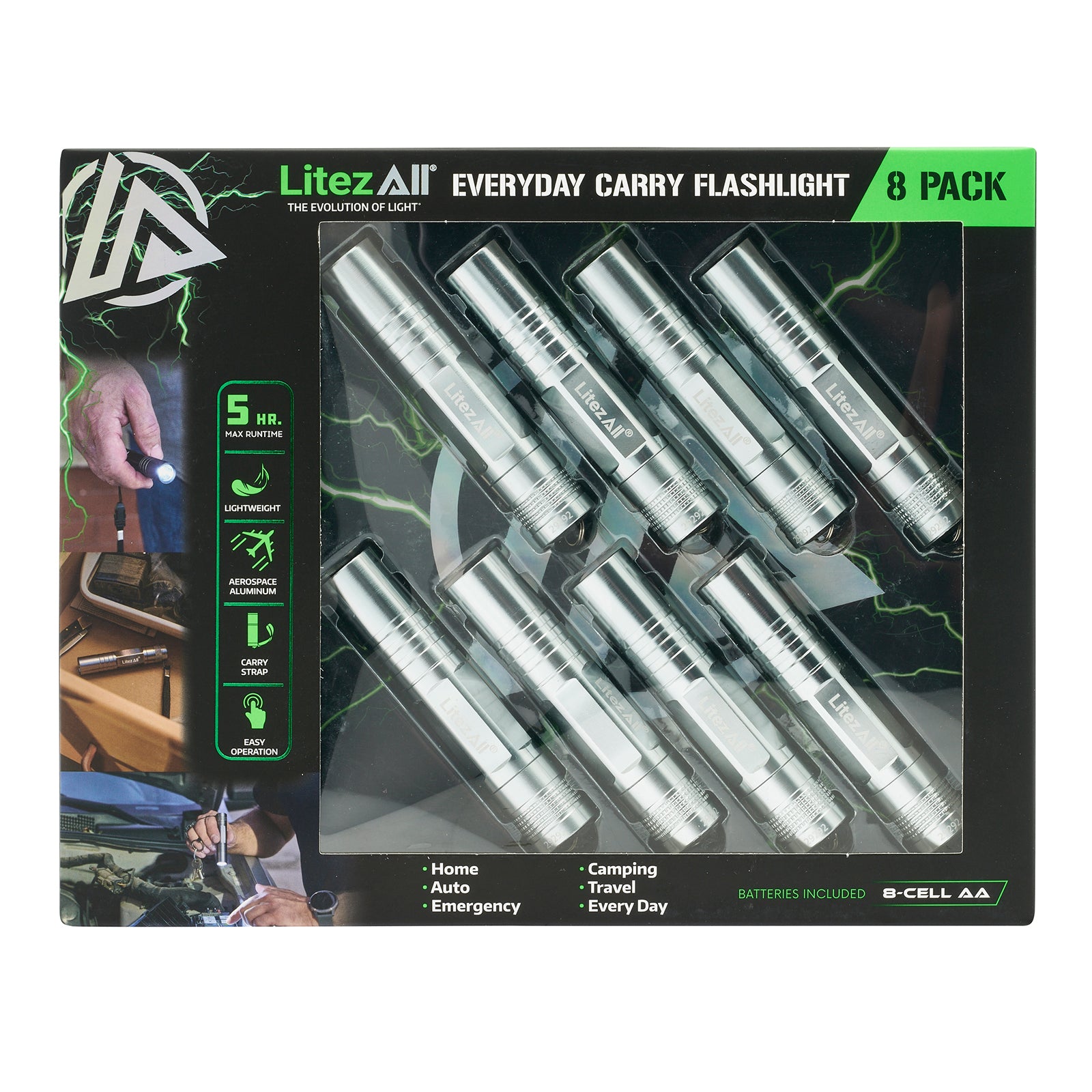 ミライグリッシュ LitezAll® Keychain Flashlight 8-Pack Gift Box - LitezAll