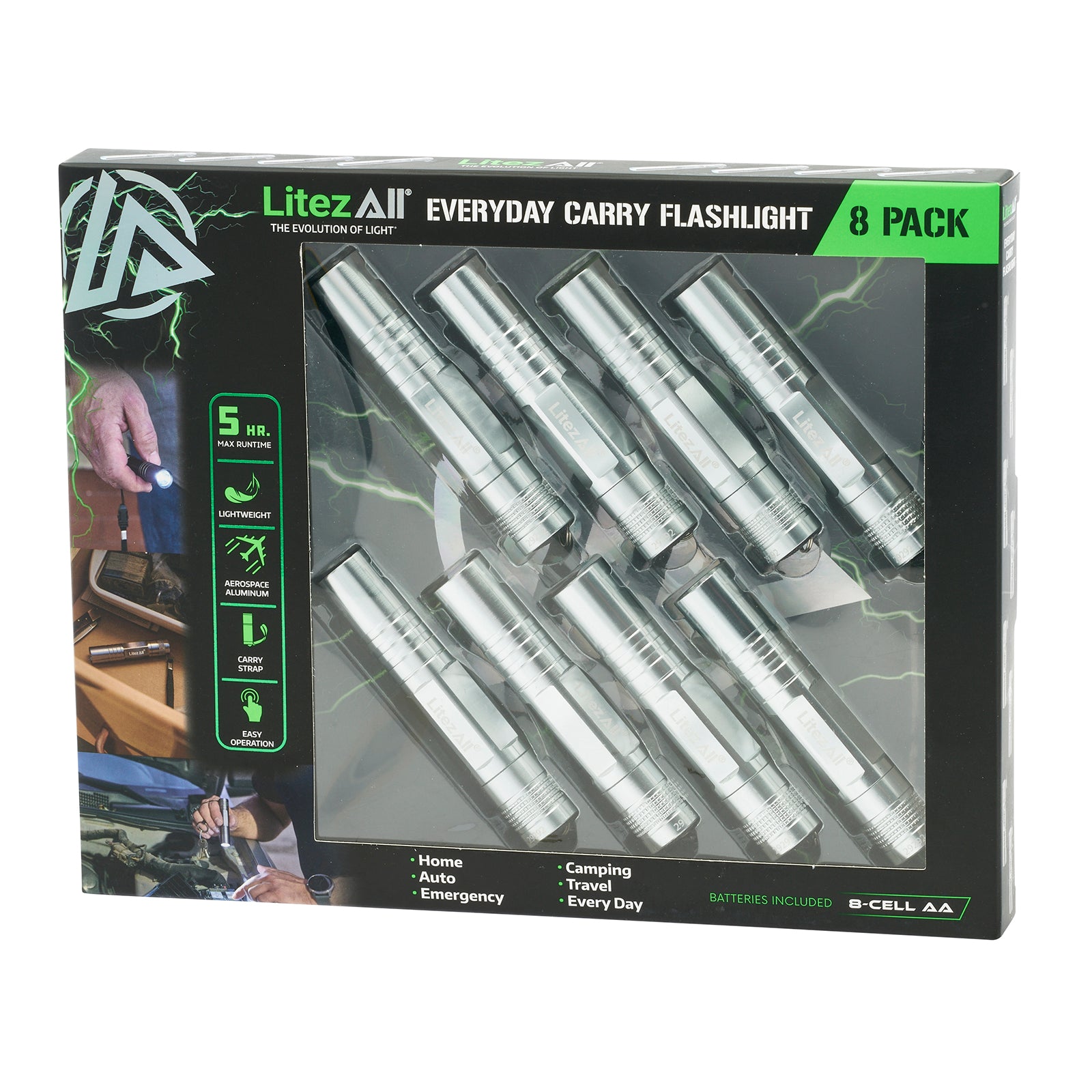 LitezAll Keychain Flashlight 8 - Pack Gift Box - LitezAll - Keychain Lights - 30