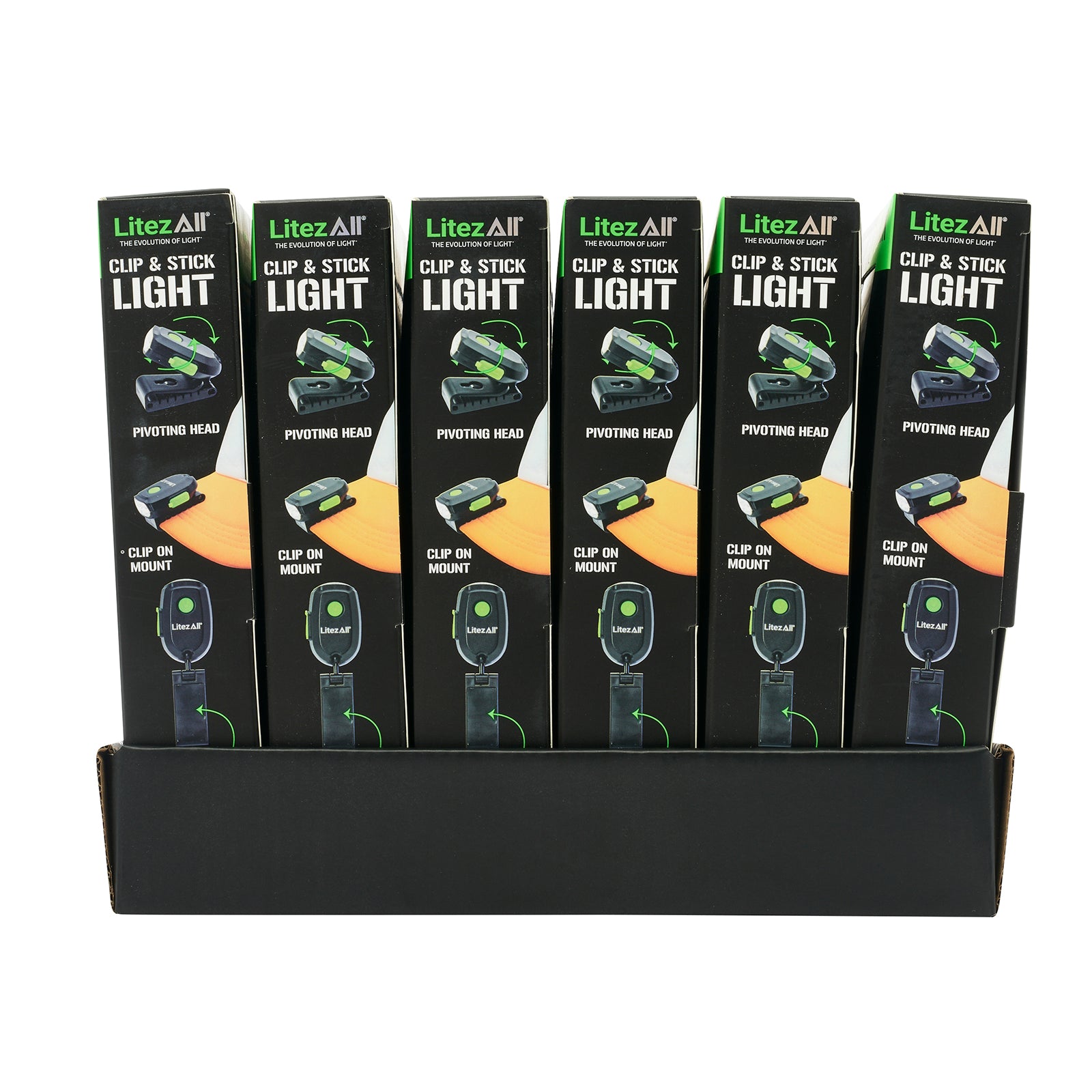 LitezAll Rechargeable 60 Lumen Cap Light with Clip & Nano Suction Technology 6 - Pack Gift Box - LitezAll - Work Lights - 45