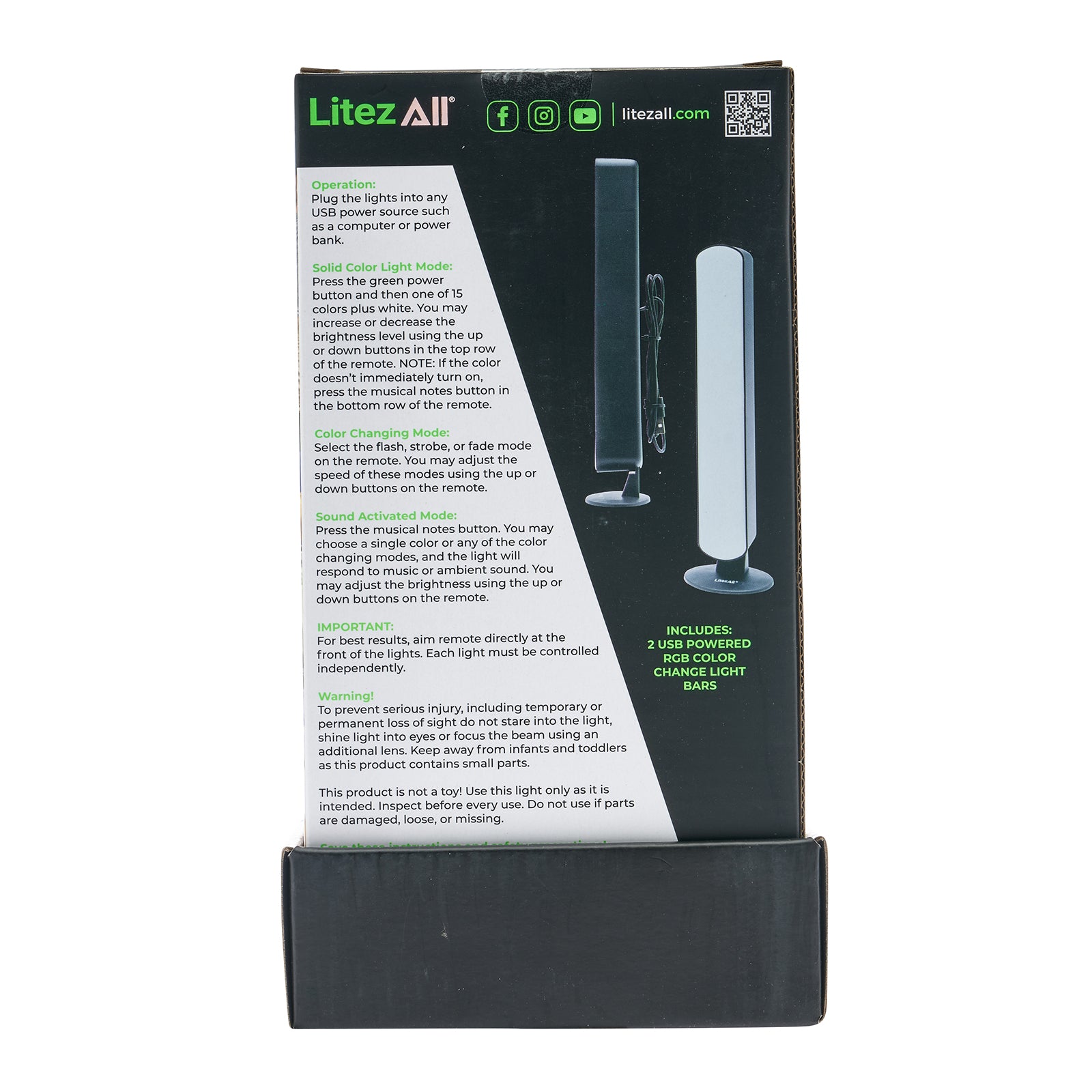 LitezAll USB Powered RGB Sound - Activated Light Bar 2 Pack - LitezAll - Novelties - 22