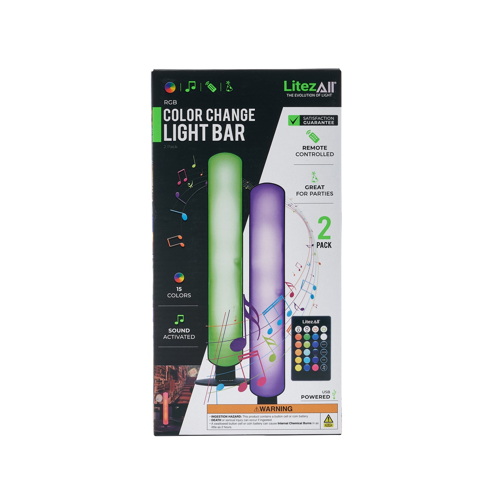 LitezAll USB Powered RGB Sound - Activated Light Bar 2 Pack - LitezAll - Novelties - 26