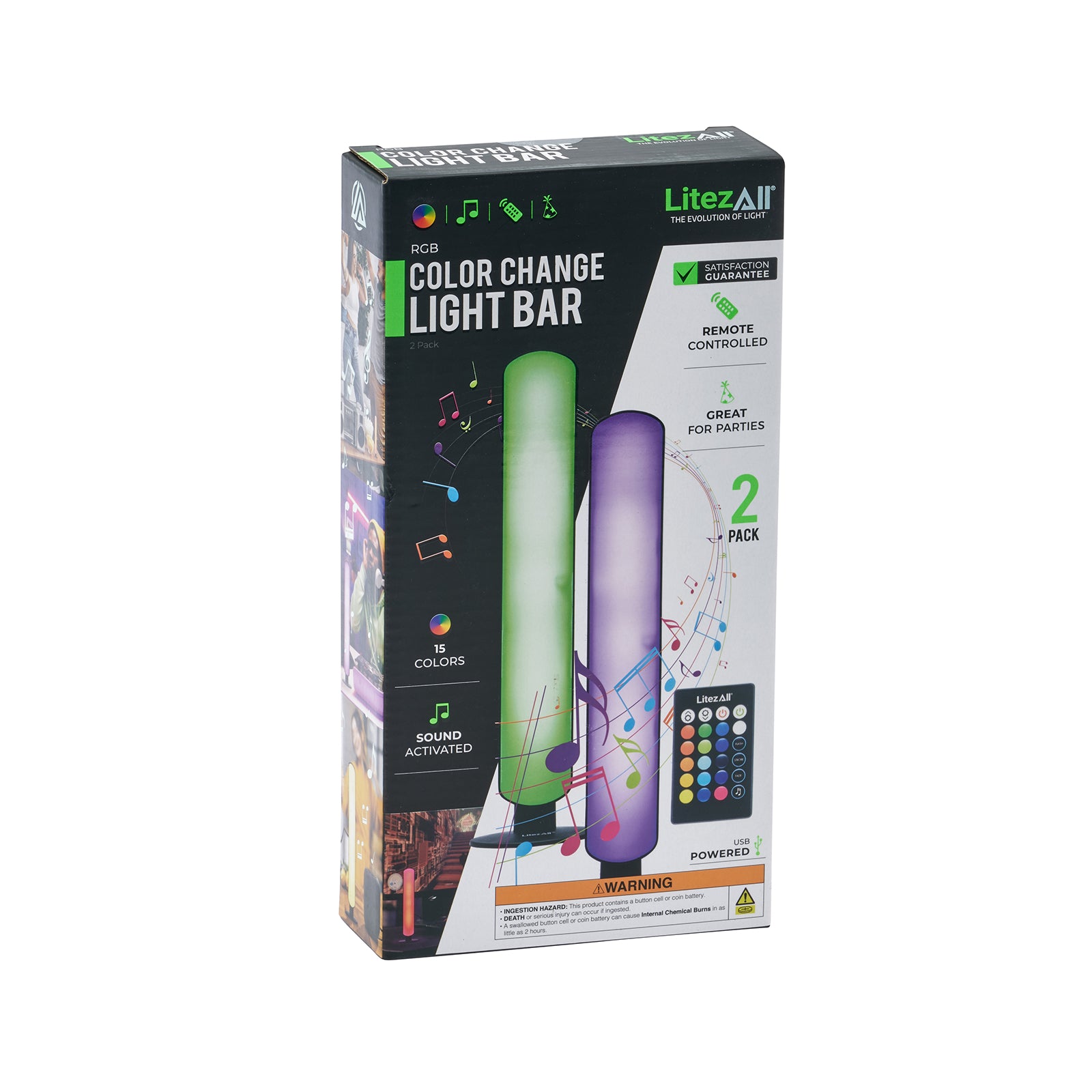 LitezAll USB Powered RGB Sound - Activated Light Bar 2 Pack - LitezAll - Novelties - 28