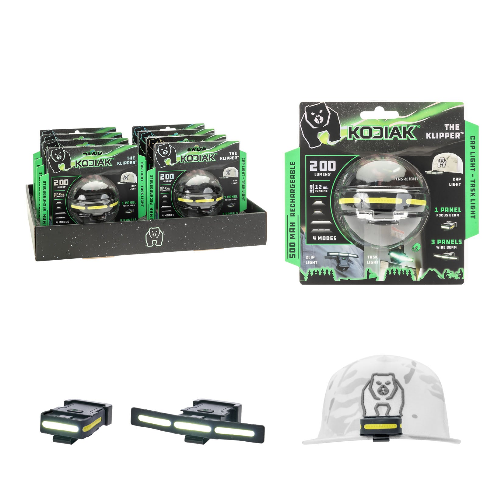 Kodiak® Klipper Rechargeable 200 Lumen Cap Light - LitezAll