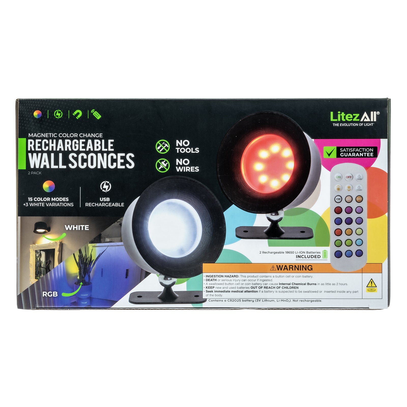 LitezAll® Rechargeable Remote Controlled Wall Sconces - LitezAll - Home Accents - 35