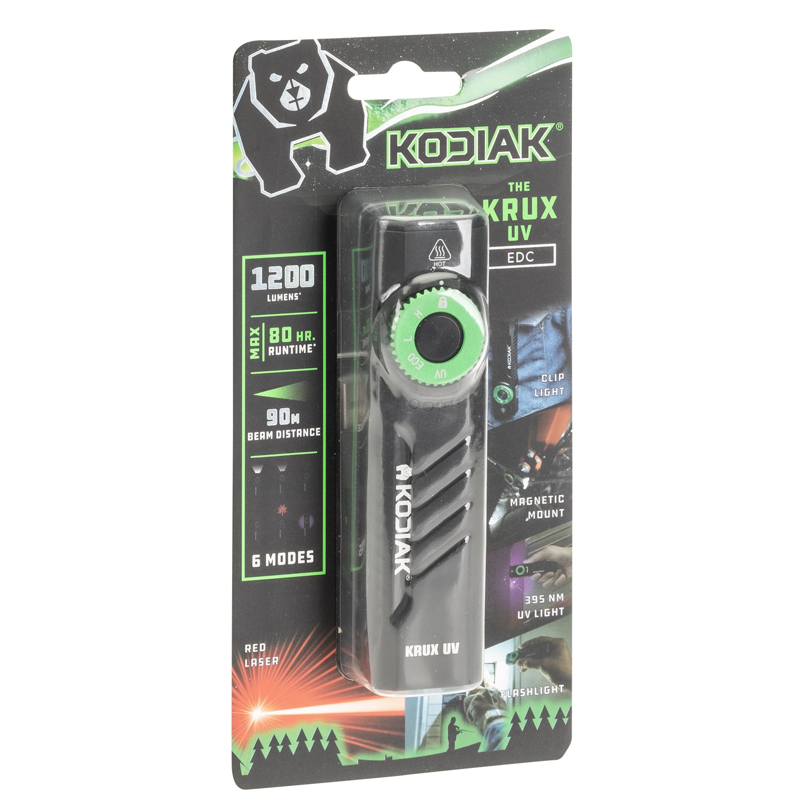 Kodiak® Krux Rechargeable Low Profile Flashlight with UV and Red Laser - LitezAll - Flashlights - 49