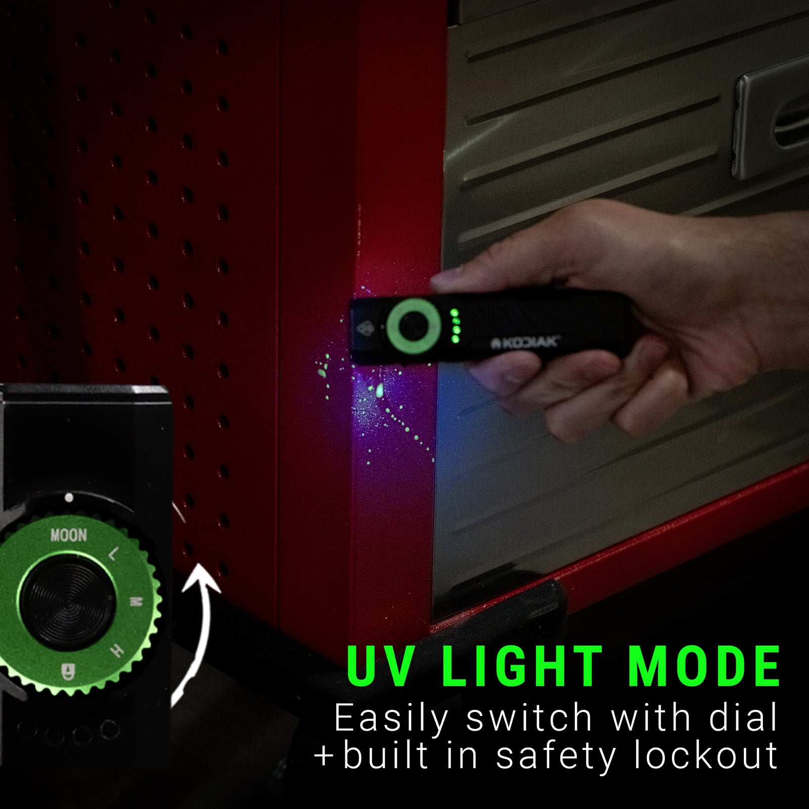 Kodiak® Krux Rechargeable Low Profile Flashlight with UV and Red