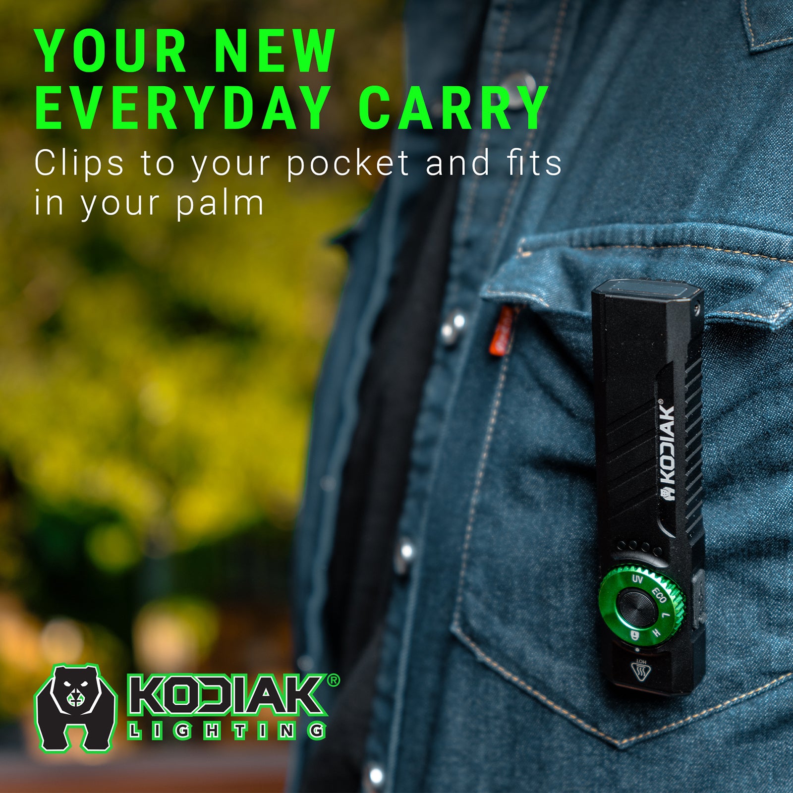 Kodiak® Krux Rechargeable Low Profile Flashlight with UV and Red