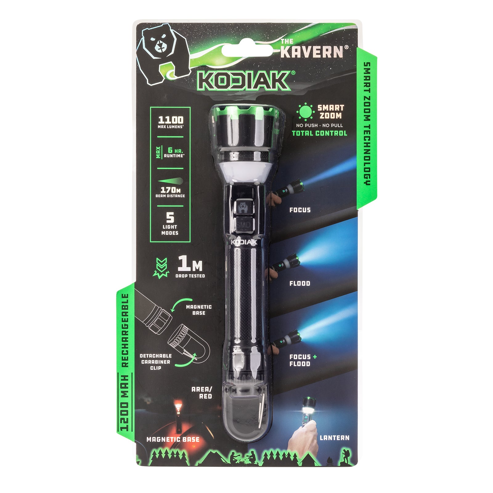 Kodiak® Kavern 1100 Lumen Smart Focus Rechargeable Flashlight - Lantern - LitezAll - Tactical Flashlights - 39