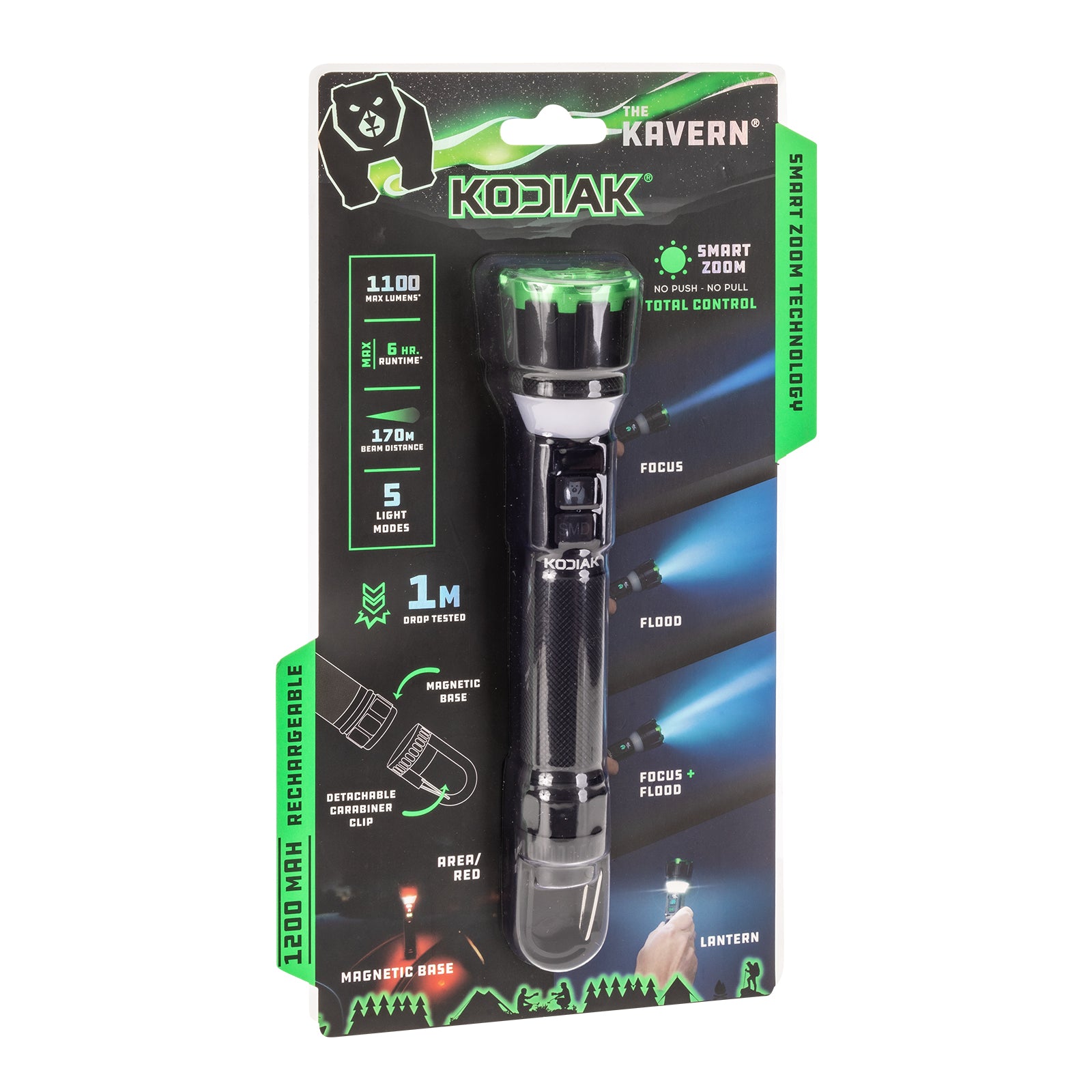 Kodiak® Kavern 1100 Lumen Smart Focus Rechargeable Flashlight - Lantern - LitezAll - Tactical Flashlights - 41