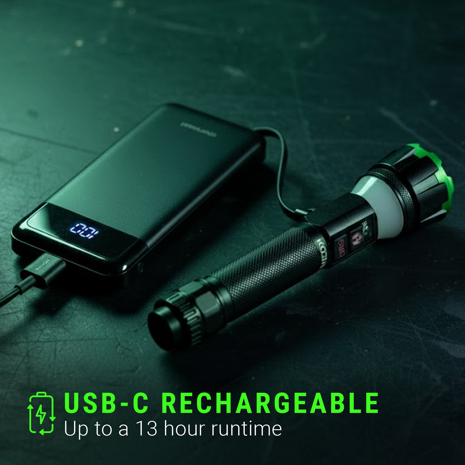 スナップオン　CTL761 LEDライト　ダークグリーン Kodiak® Kavern 1100 Lumen Smart Focus Rechargeable Flashlight