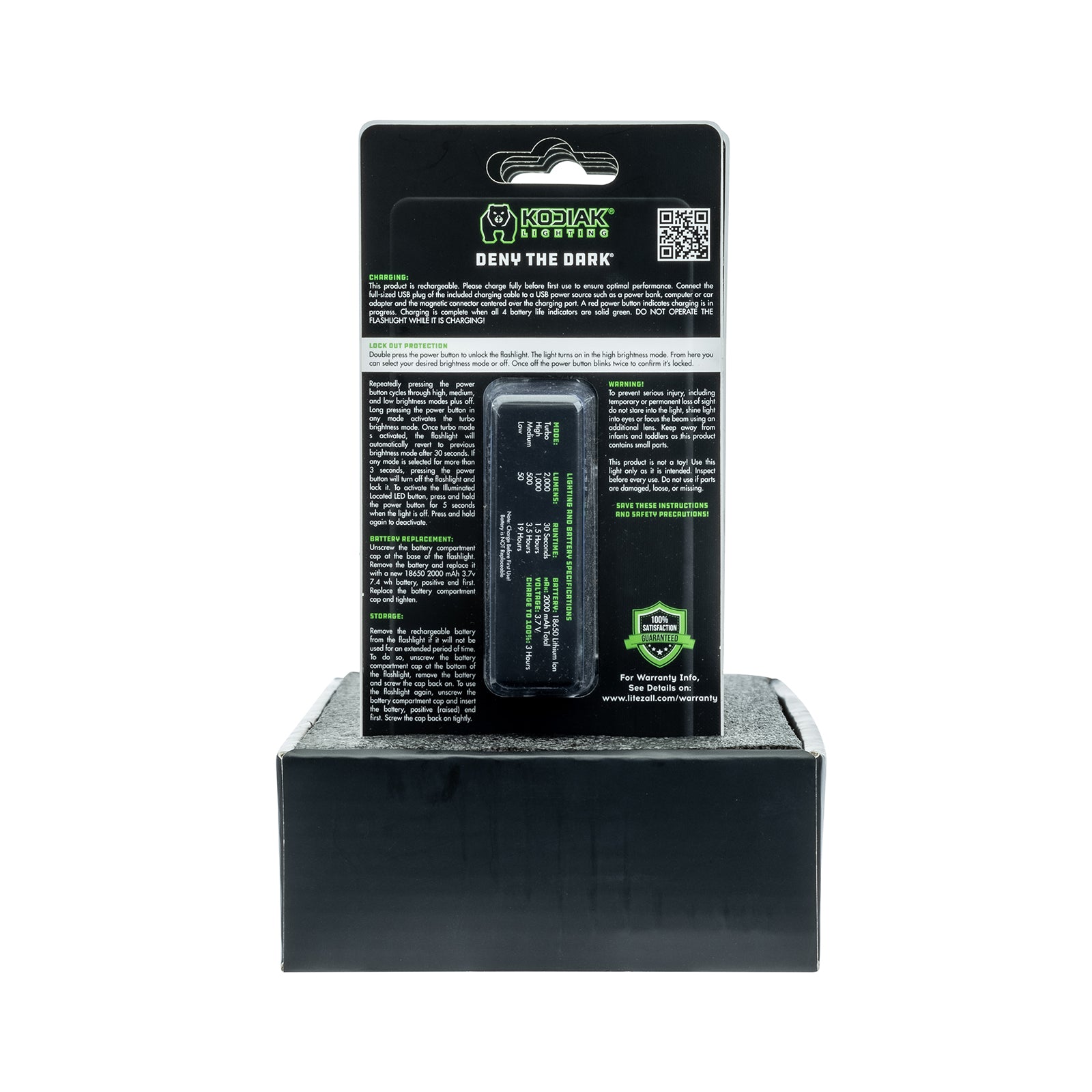 Kodiak® The KUB 2.0 Rechargeable 2000 Lumen Compact Tactical Flashlight - LitezAll - Tactical Flashlights - 29