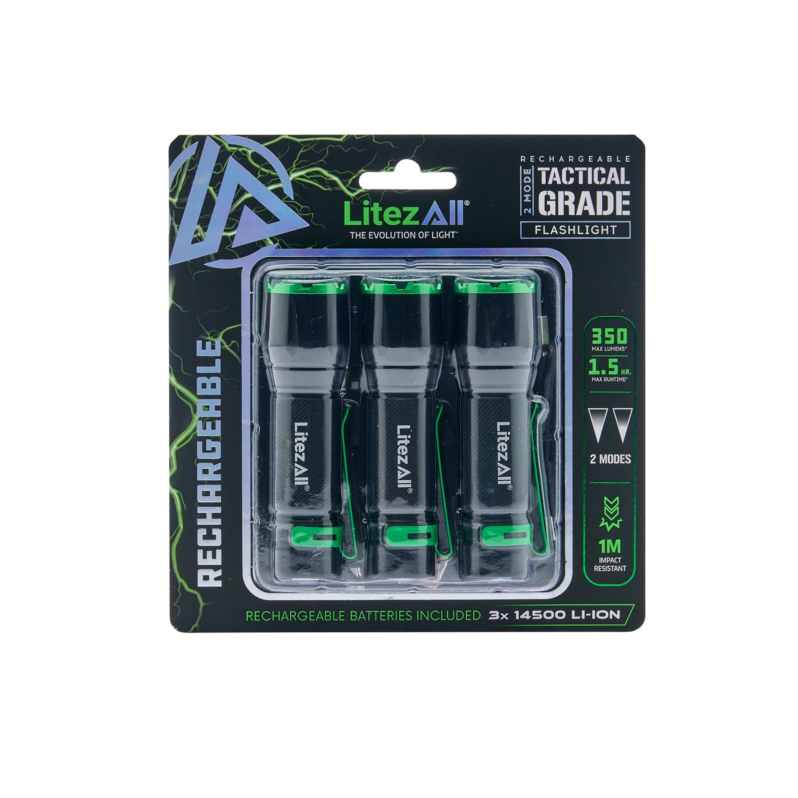 LitezAll® Rechargeable EDC Tactical Grade Flashlight 3 Pack - LitezAll - Flashlights - 21