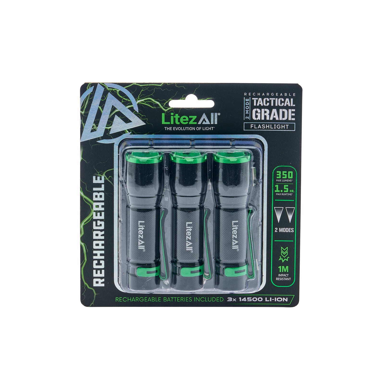 LitezAll® Rechargeable EDC Tactical Grade Flashlight 3 Pack - LitezAll - Flashlights - 22
