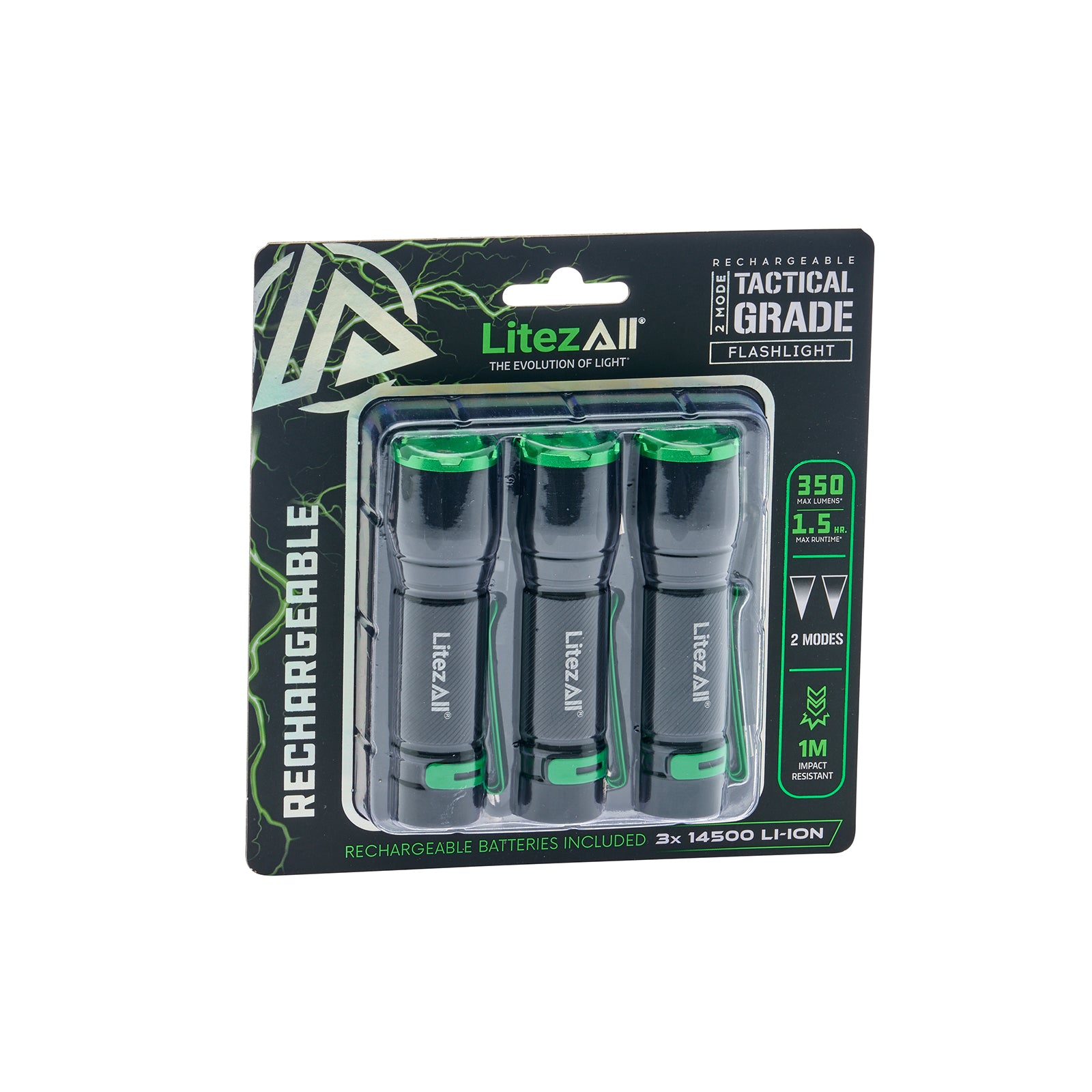 LitezAll® Rechargeable EDC Tactical Grade Flashlight 3 Pack - LitezAll - Flashlights - 23