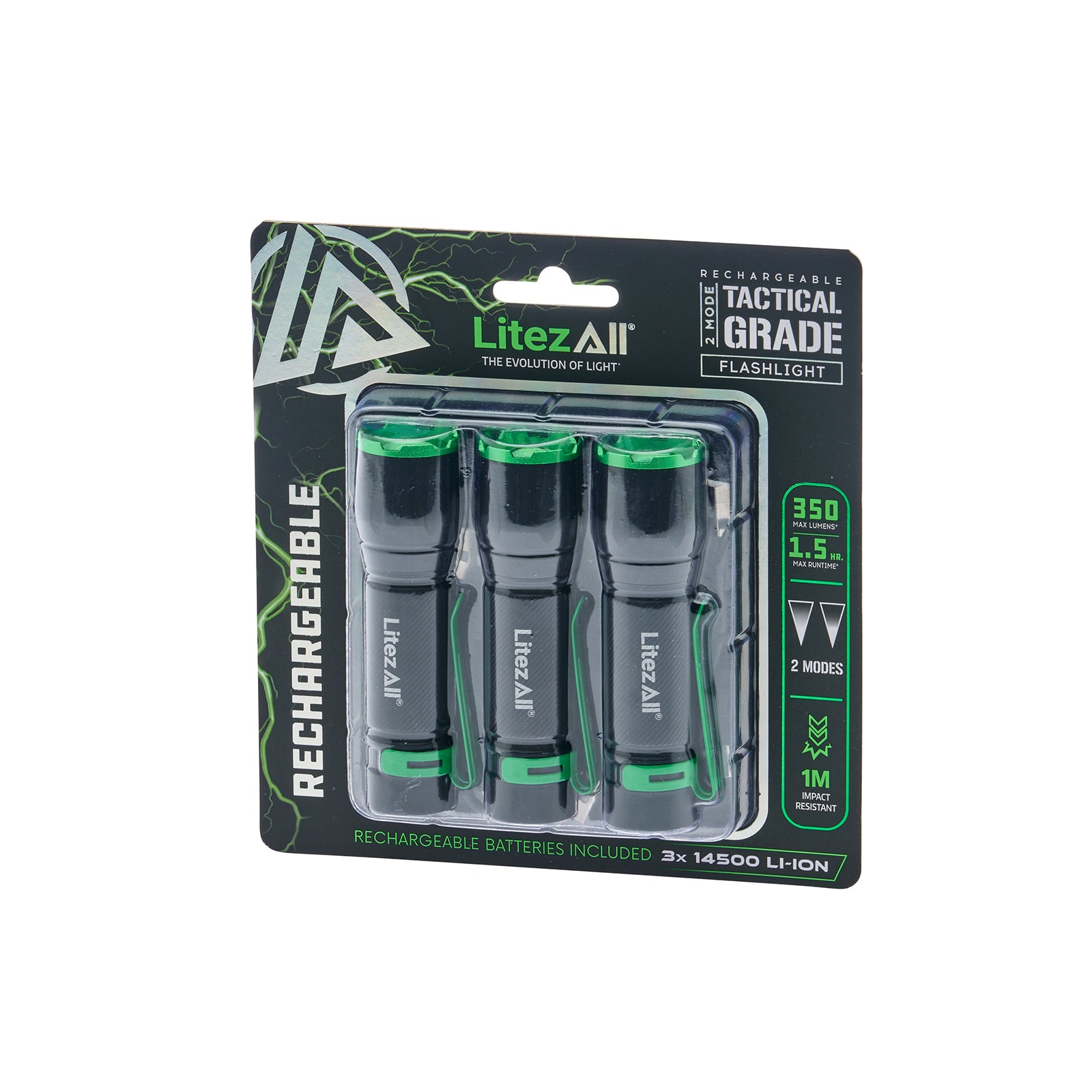 LitezAll® Rechargeable EDC Tactical Grade Flashlight 3 Pack - LitezAll - Flashlights - 24